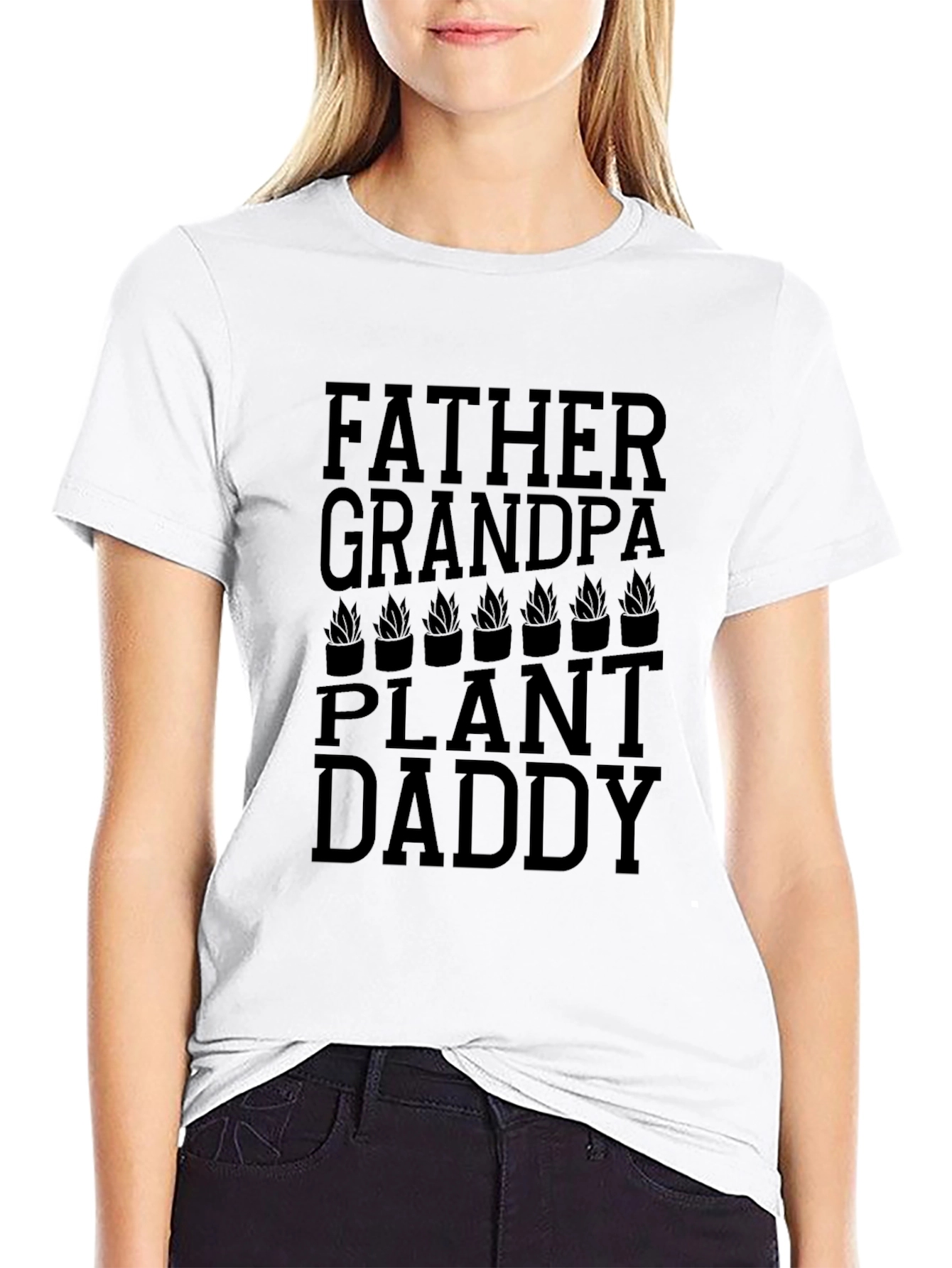 Father Grandpa Plant Daddy Black Graphic Tee