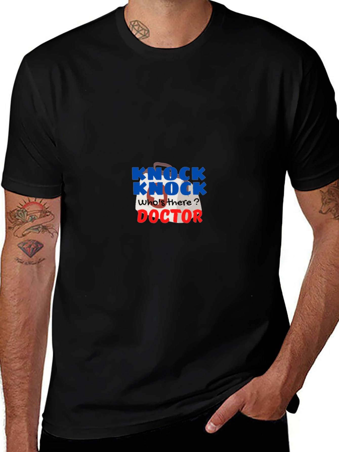 Knock Knock Doctor Joke T-Shirt - Black