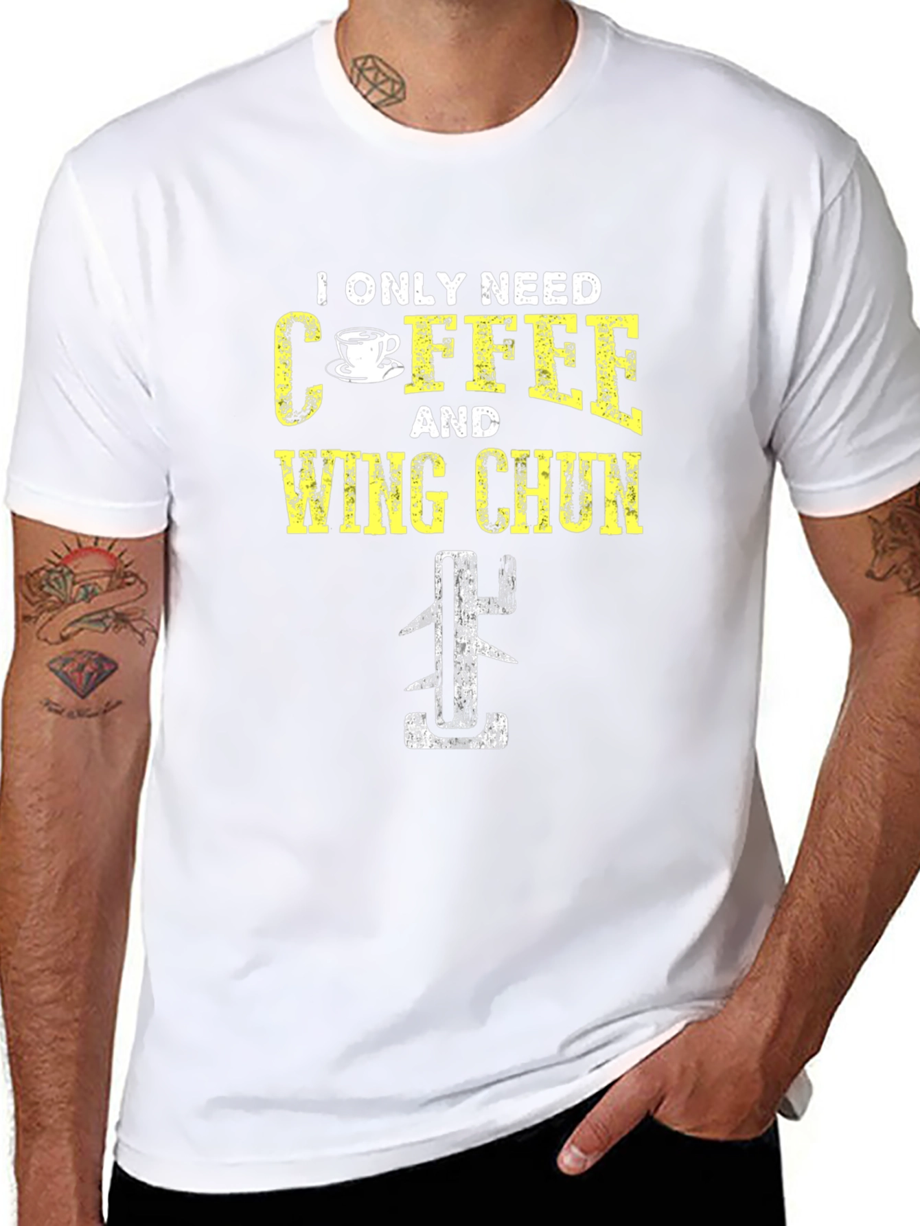 Coffee and Wing Chun Black T-Shirt