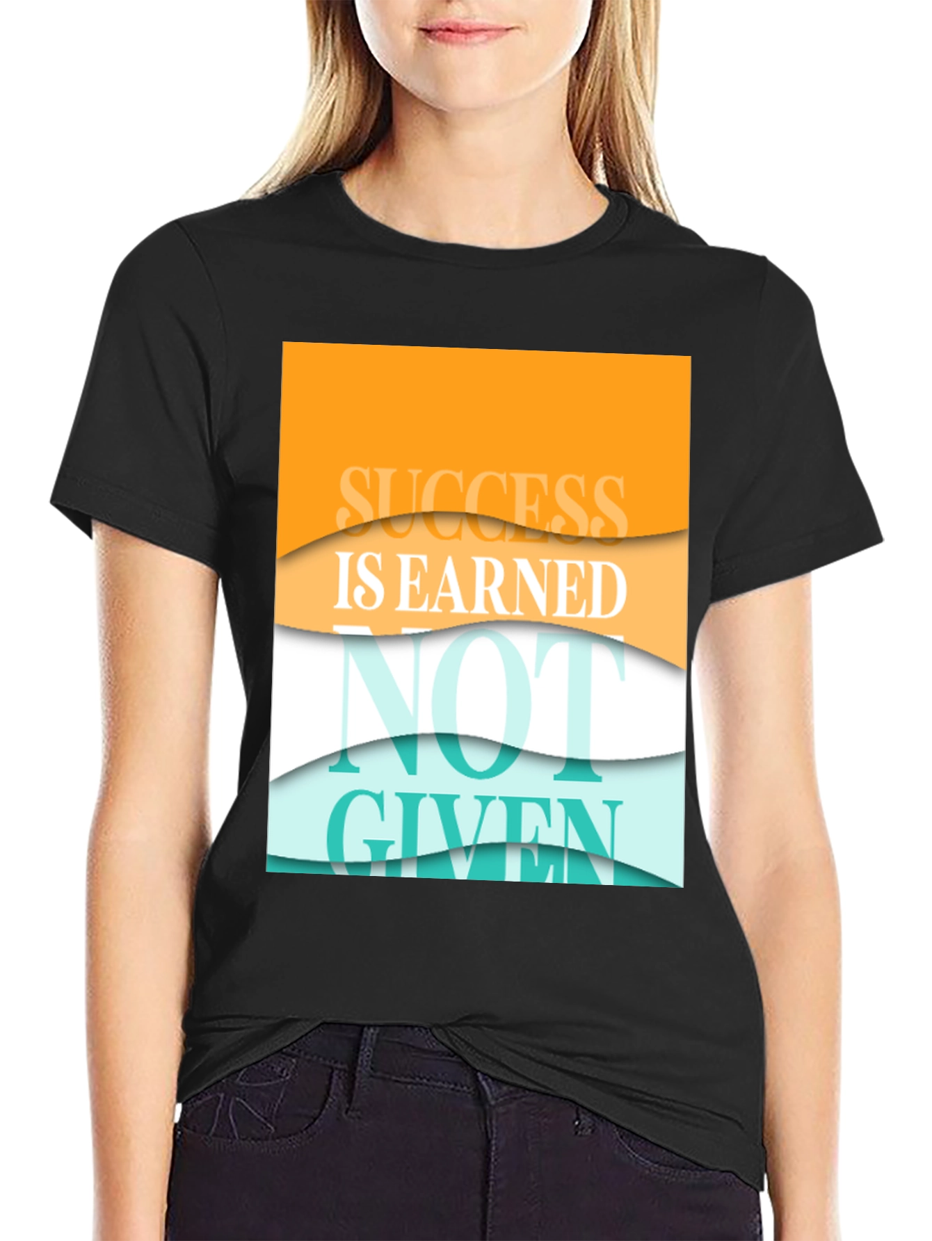 Success Is Earned Black Graphic T-Shirt