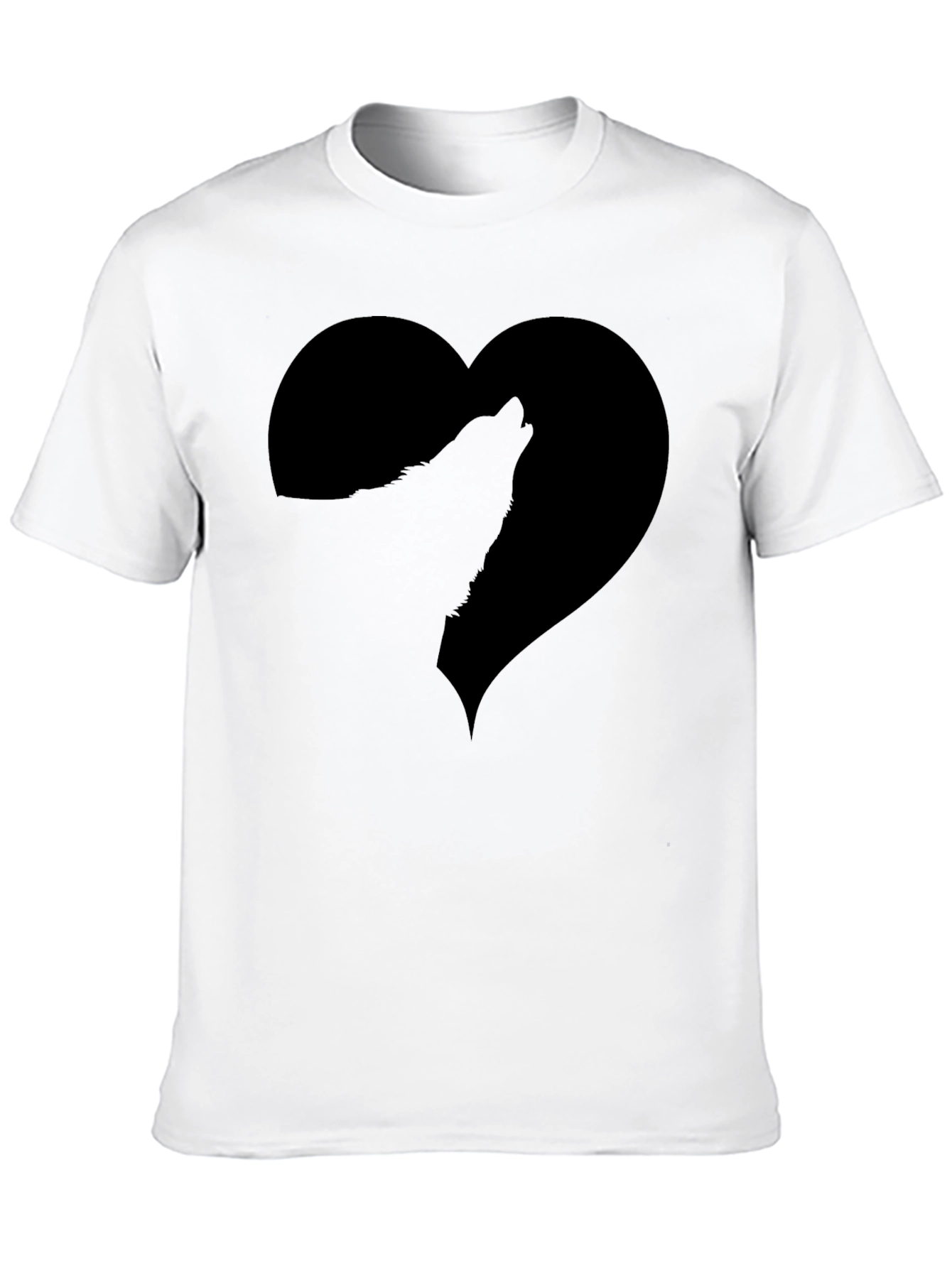 Wolf Heart Black Graphic Tee