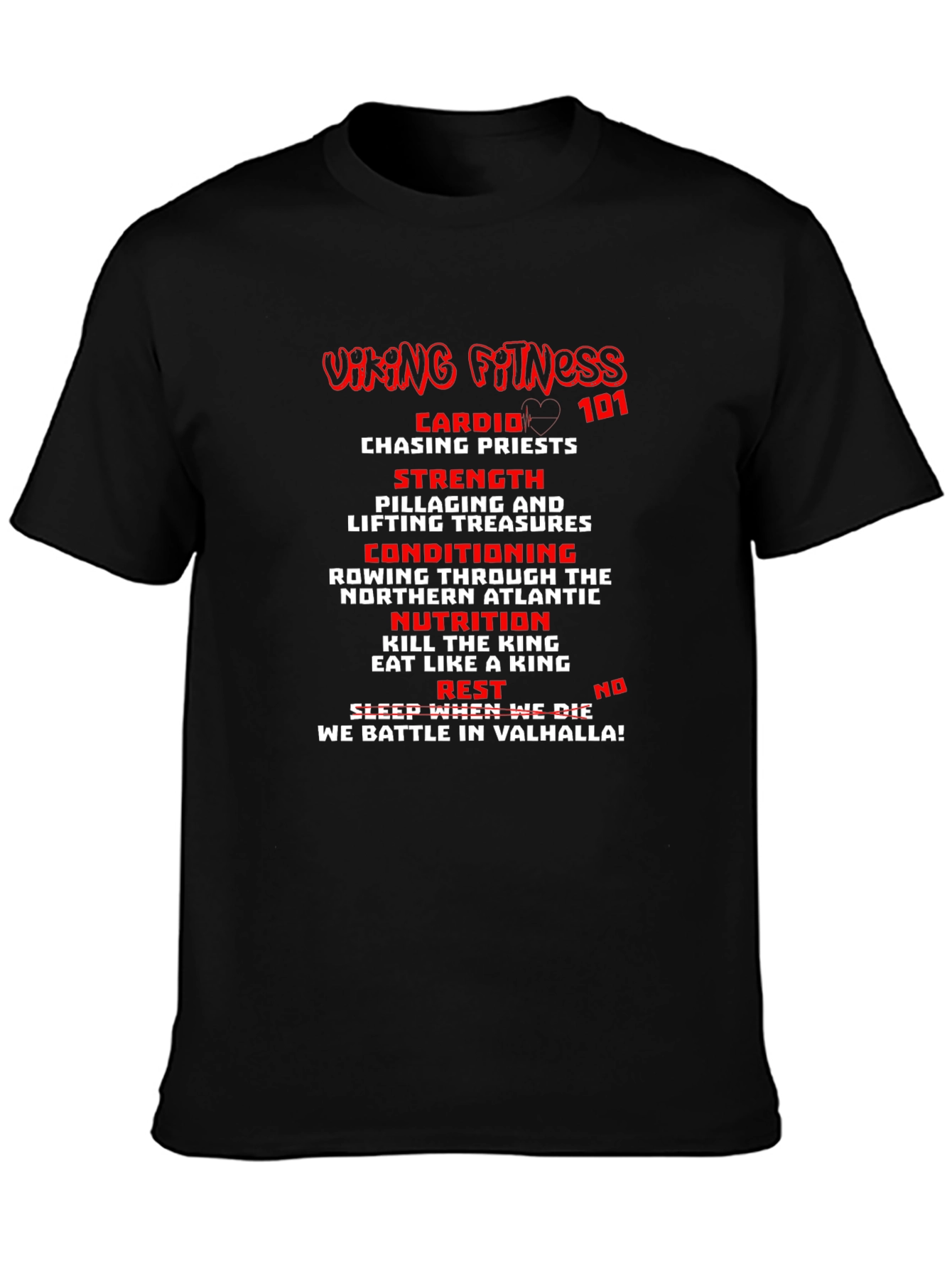 Viking Fitness T-Shirt: Cardio Strength and Valhalla!