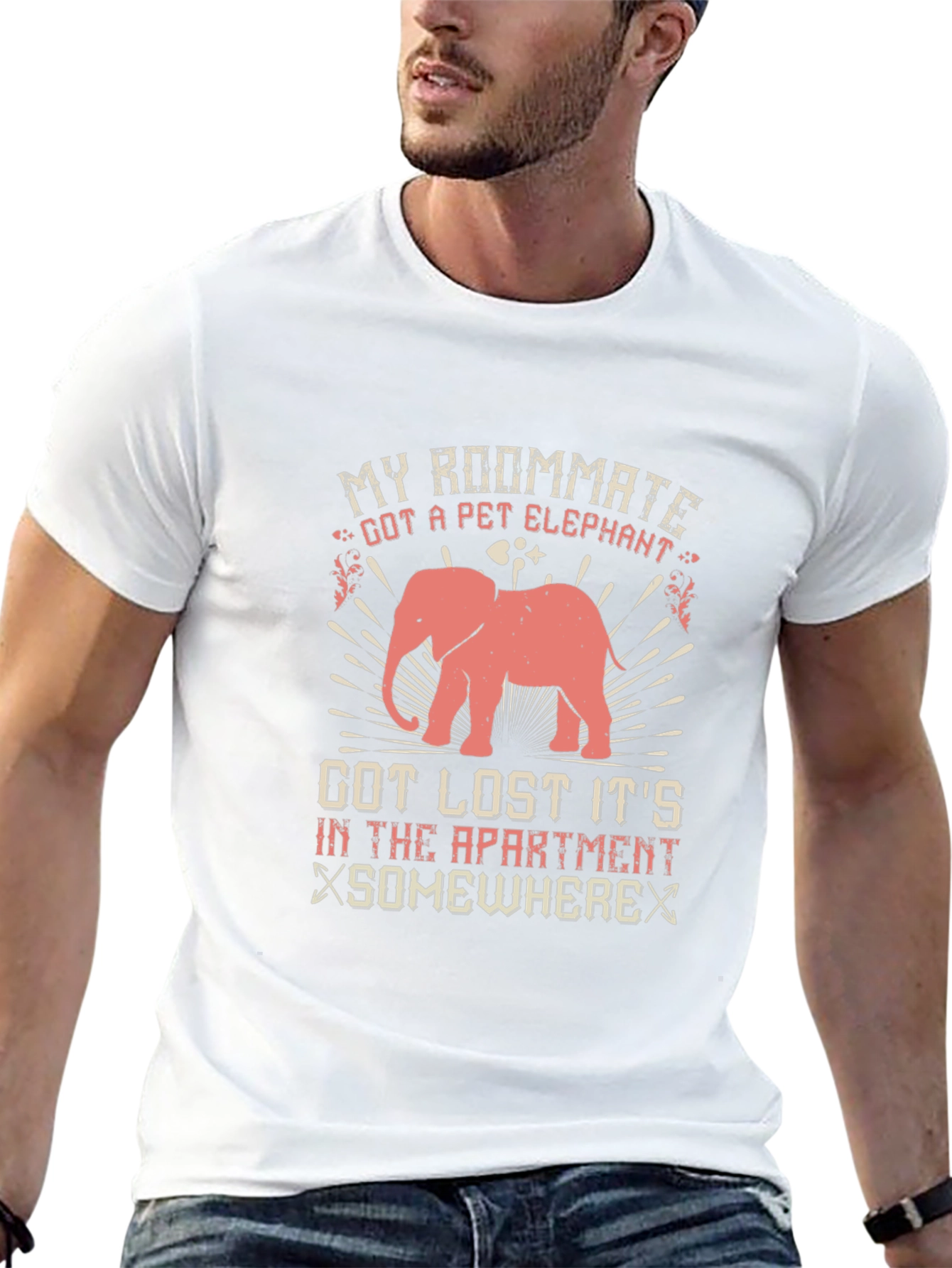 Funny Pet Elephant Graphic T-Shirt