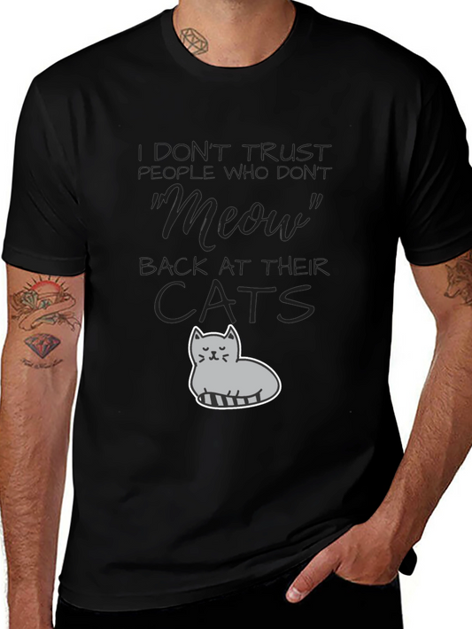 Humorous Cat Graphic T-Shirt - Dont Trust Cats