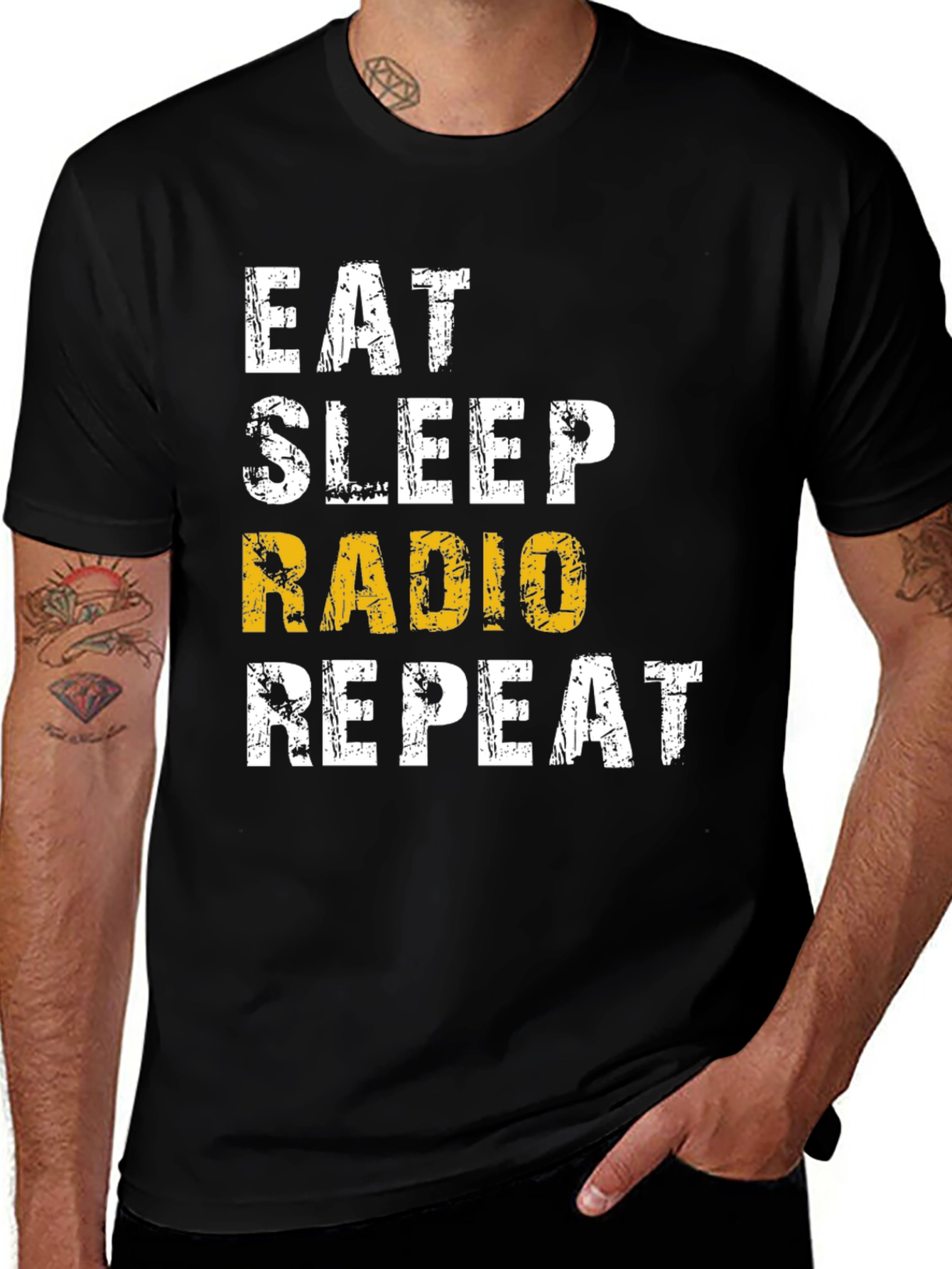 Eat Sleep Radio Repeat Graphic Tee