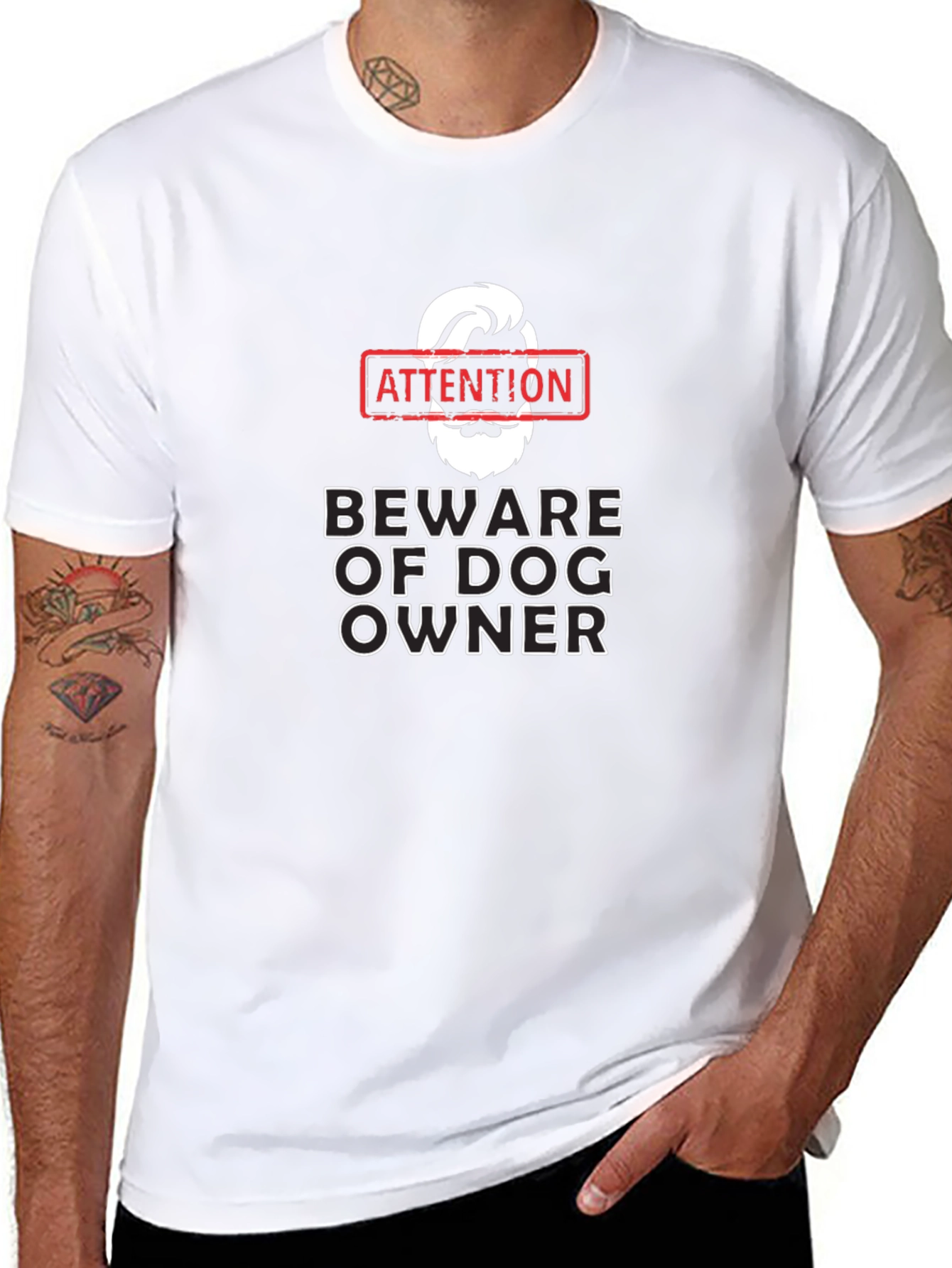 Attention Beware of Dog Owner Graphic Tee