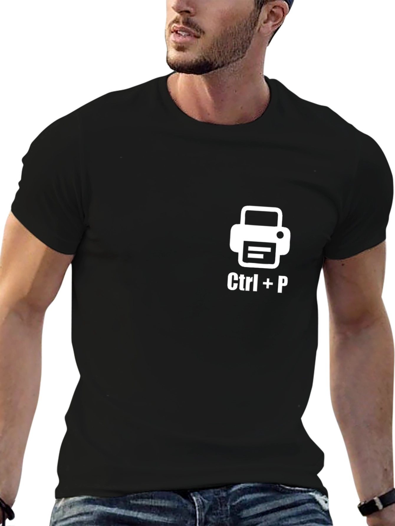 Ctrl+P Print T-Shirt - Black Soft Cotton Great Gift