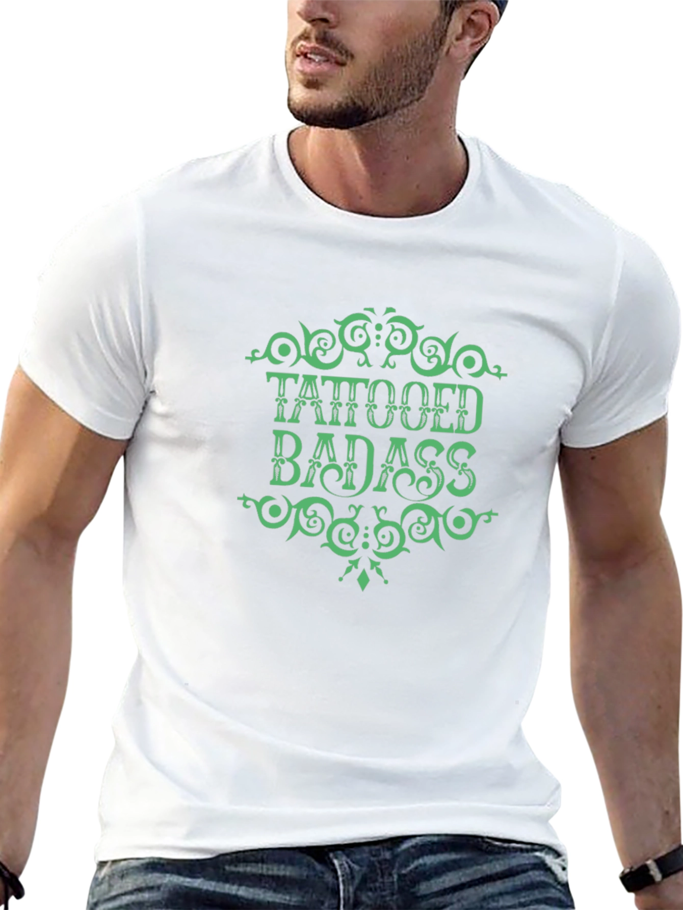 Tattooed Badass Graphic Tee - Bold Statement Shirt