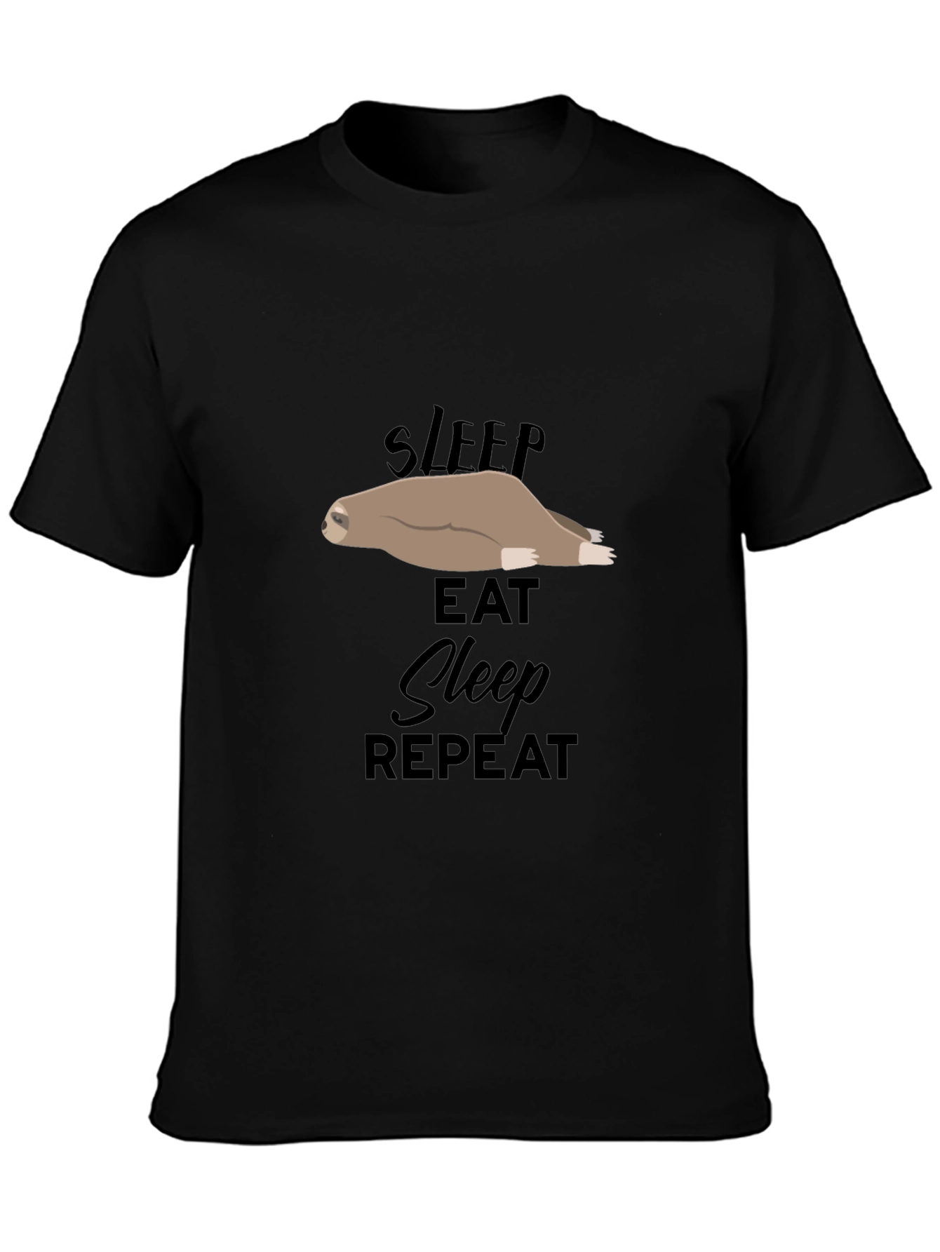 Sleep Eat Repeat Sloth Graphic T-Shirt