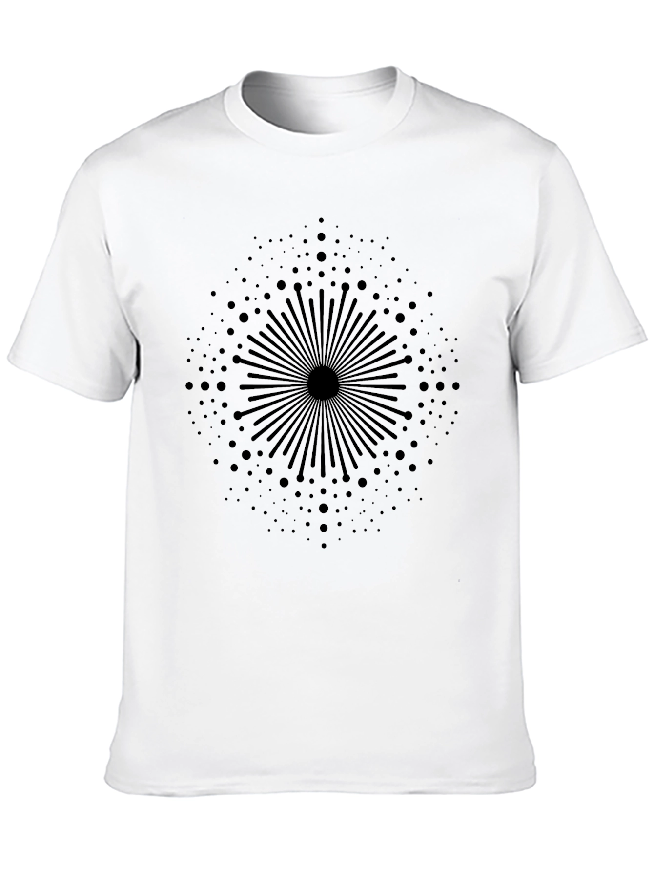 Abstract Radial Design Black T-Shirt