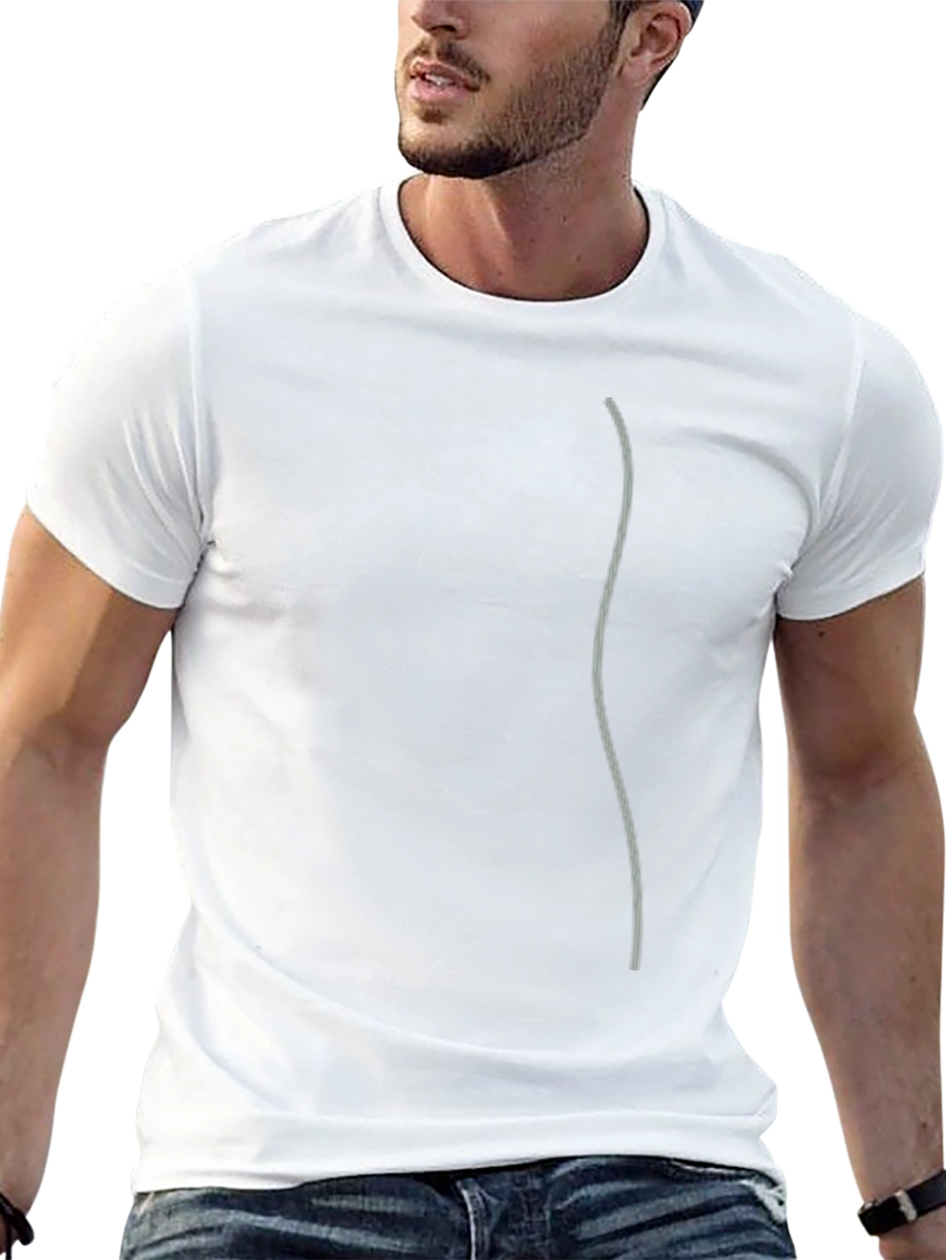 Mens Black Casual Tee with Minimalist Design