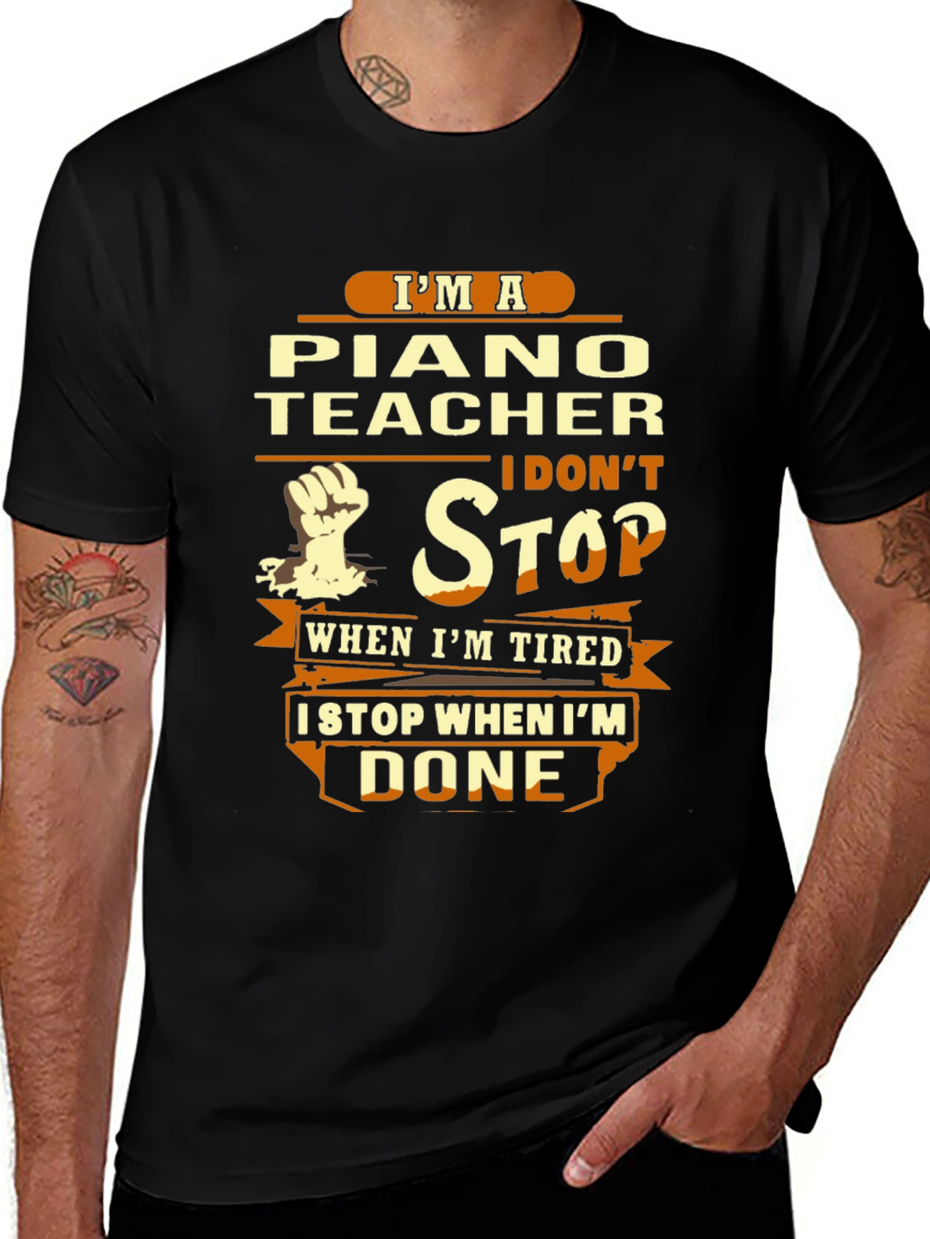 Piano Teacher T-Shirt - Never Stop