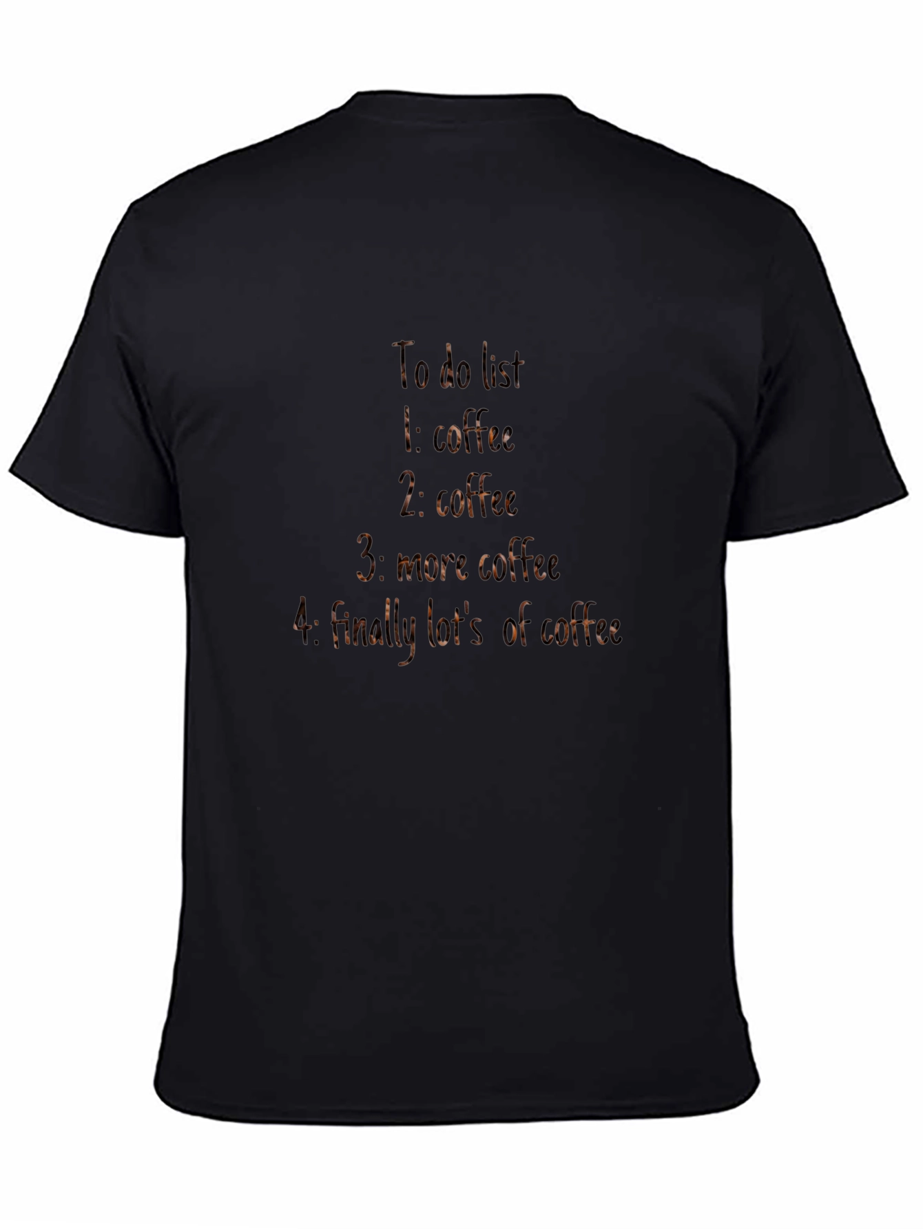 Coffee To-Do List Black T-Shirt