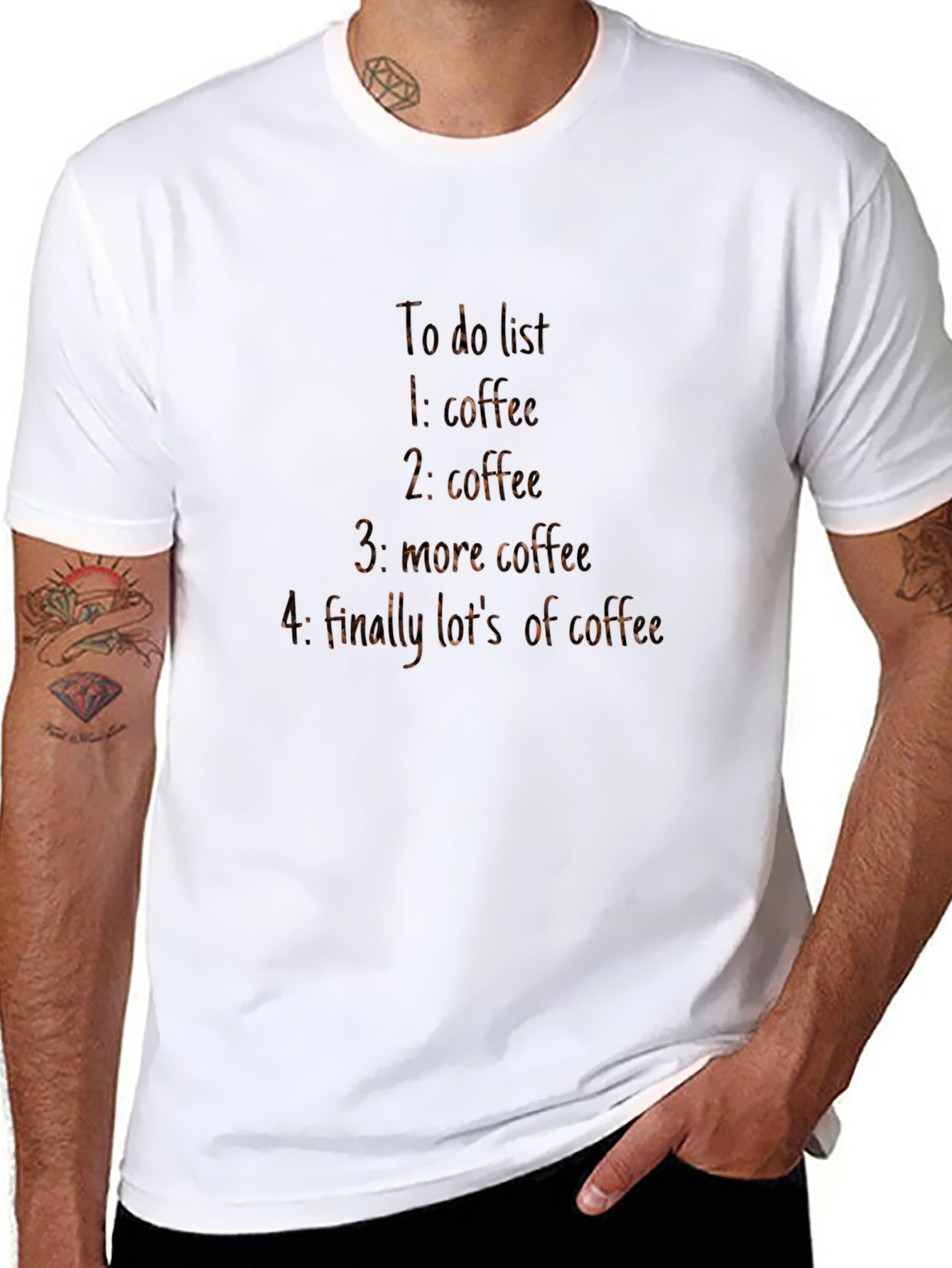 Coffee To-Do List Black T-Shirt