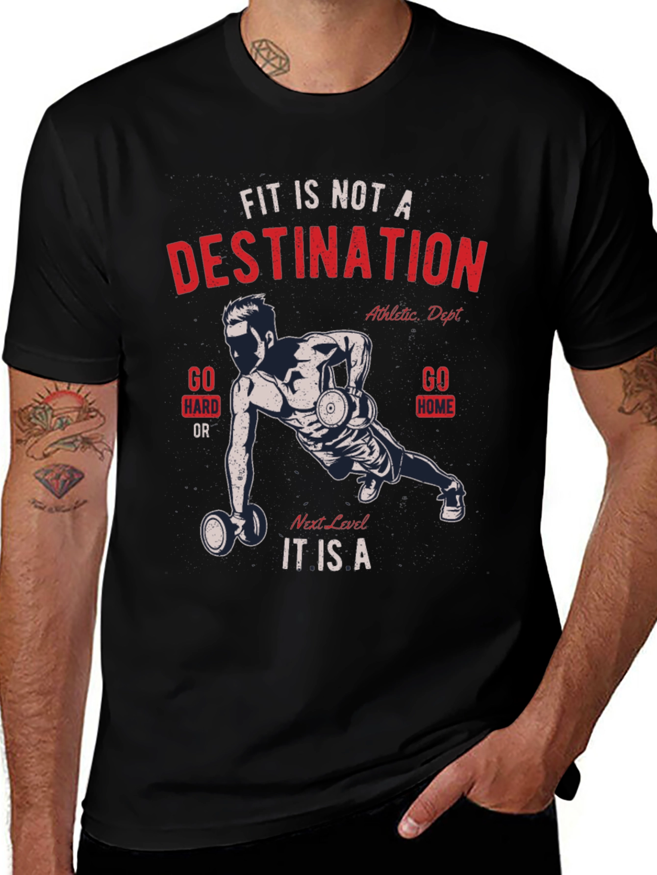 Motivational Fitness T-Shirt - Fit Is Not a Destination