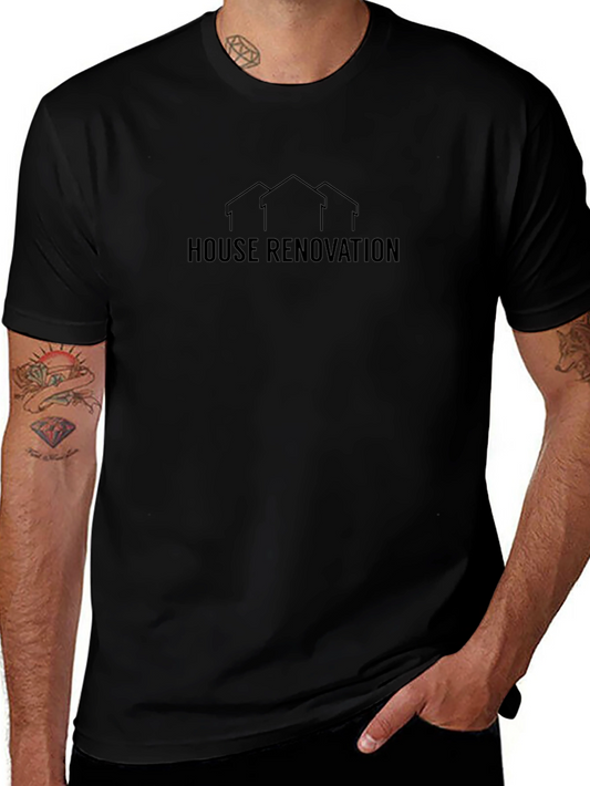 House Renovation Graphic Tee - Black Cotton Comfort