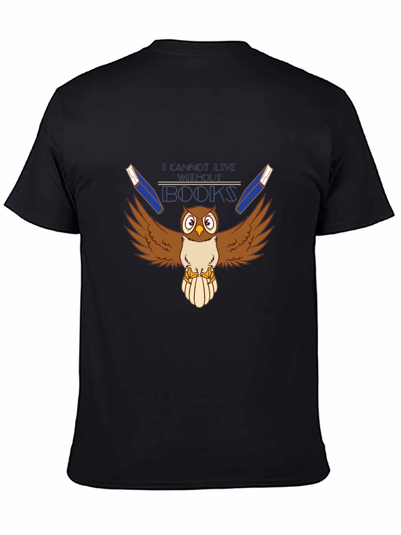 Owl Reads Books Graphic T-Shirt