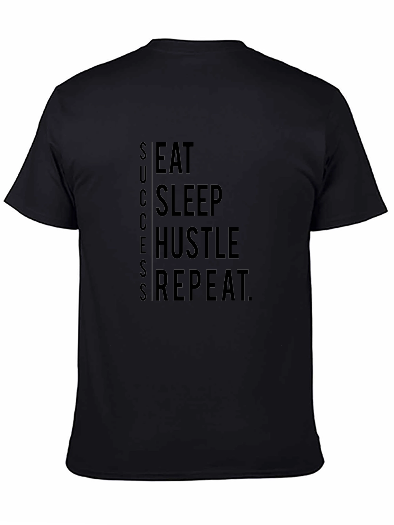 Success Eat Sleep Hustle Repeat Black Graphic Tee