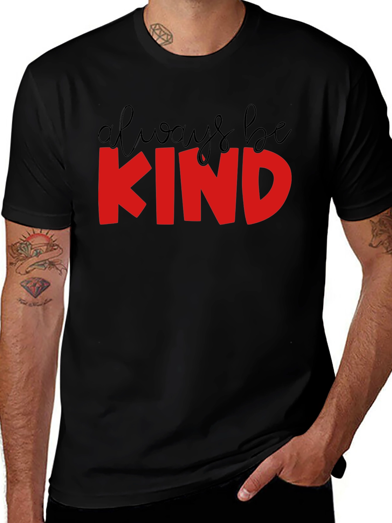 Always Be Kind T-Shirt - Black Crew Neck