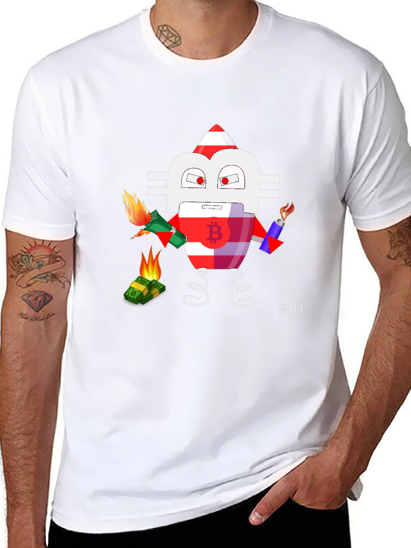 Bitcoin Burn T-Shirt - Crypto Rebellion Design