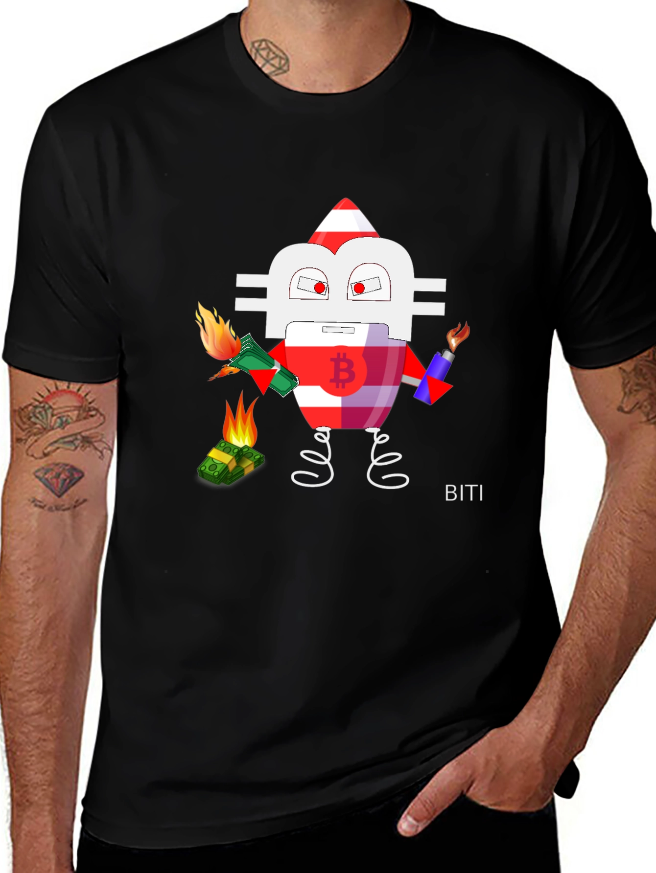 Bitcoin Burn T-Shirt - Crypto Rebellion Design