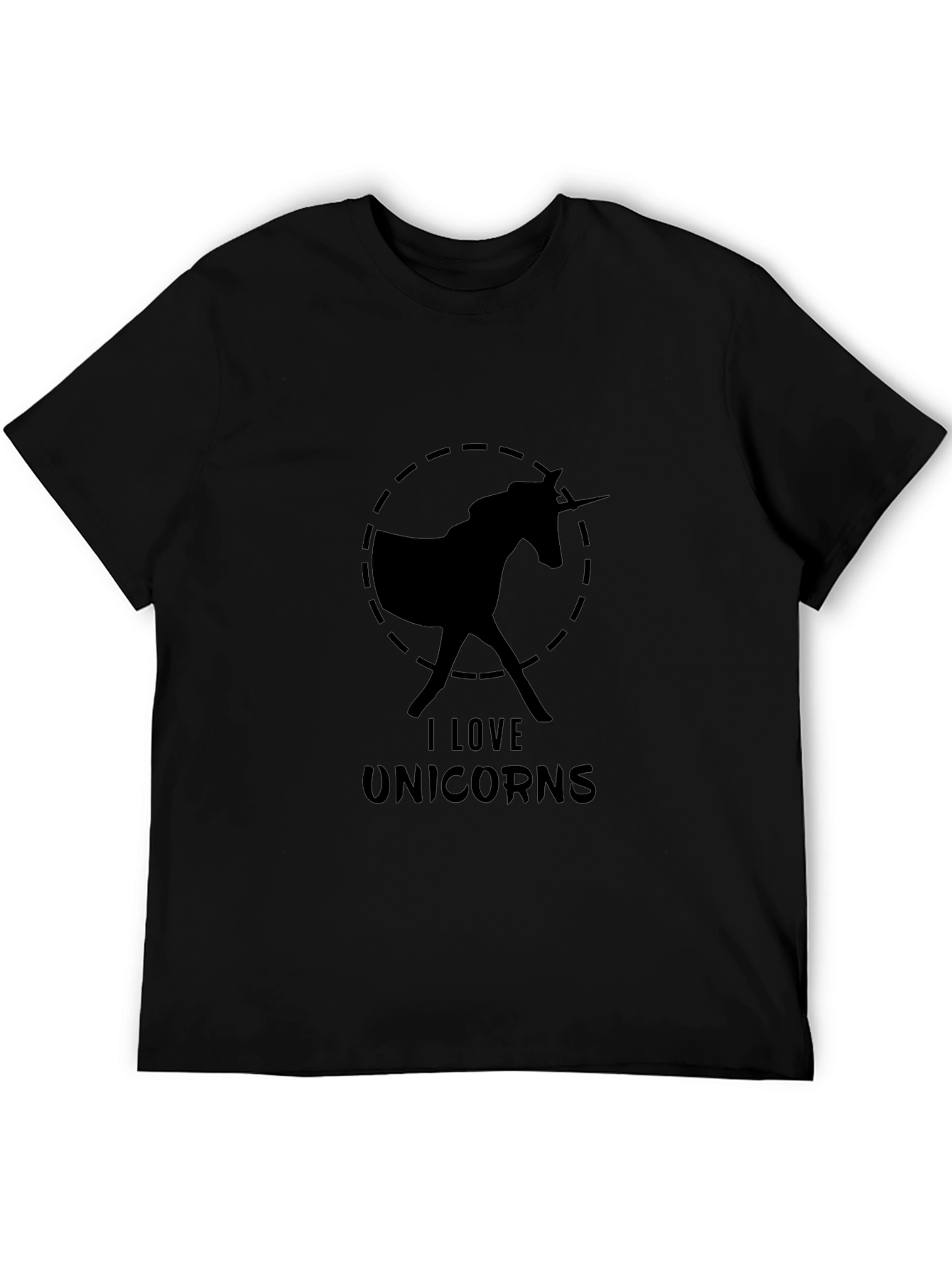 I Love Unicorns Black T-Shirt