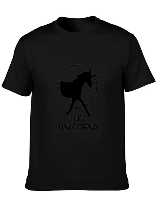 I Love Unicorns Black T-Shirt