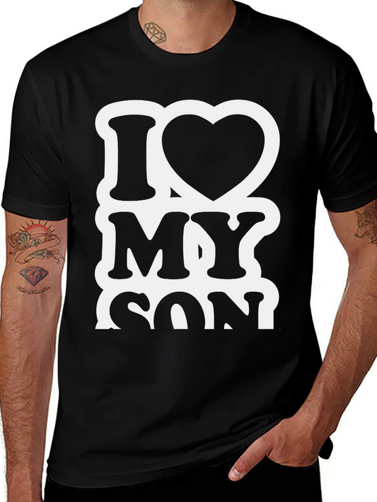I Heart My Son Black Graphic T-Shirt