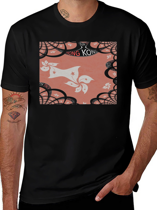 Hong Kong Flower T-Shirt - Stylish Black Tee