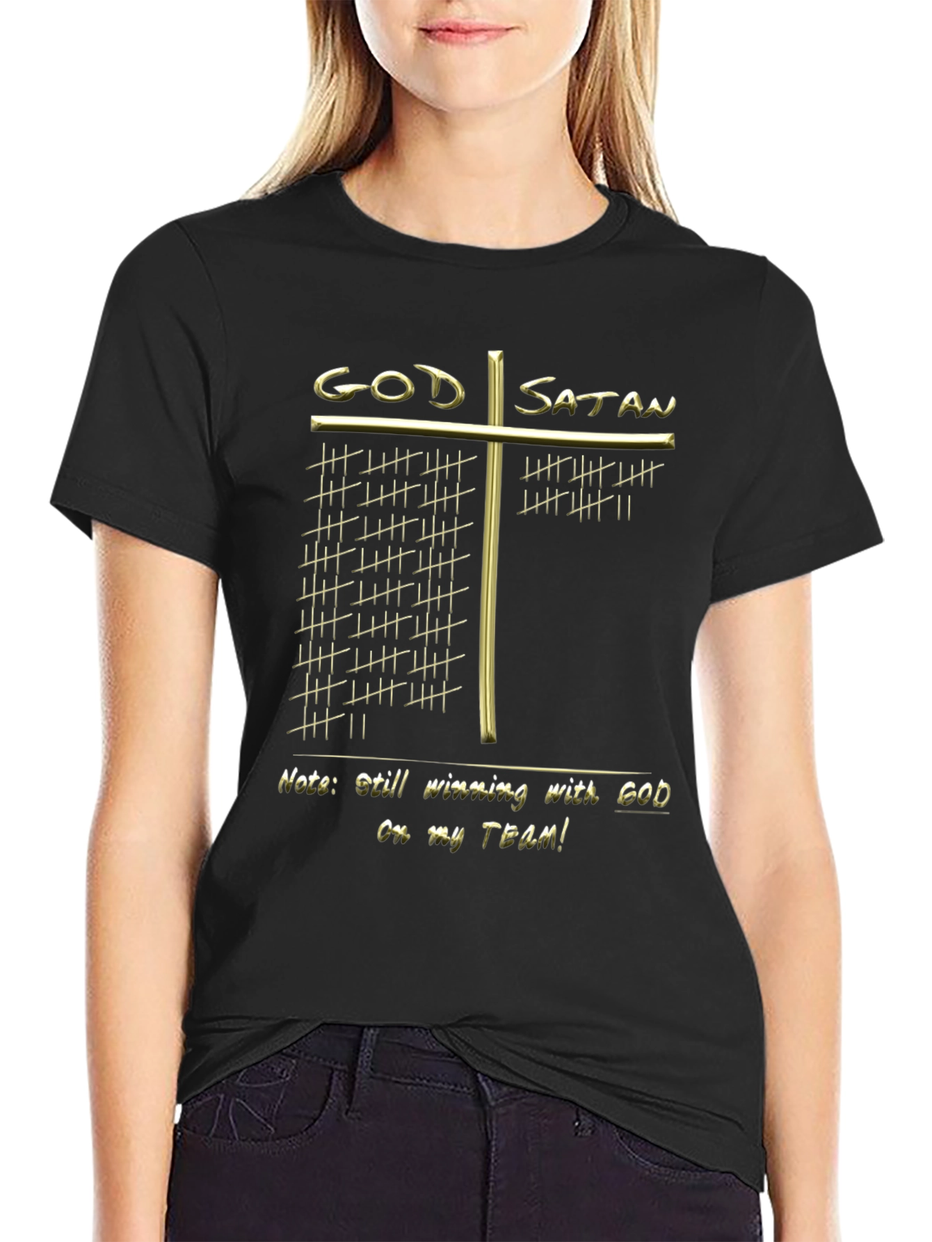 God vs. Satan Winning T-Shirt - Religious Graphic Tee