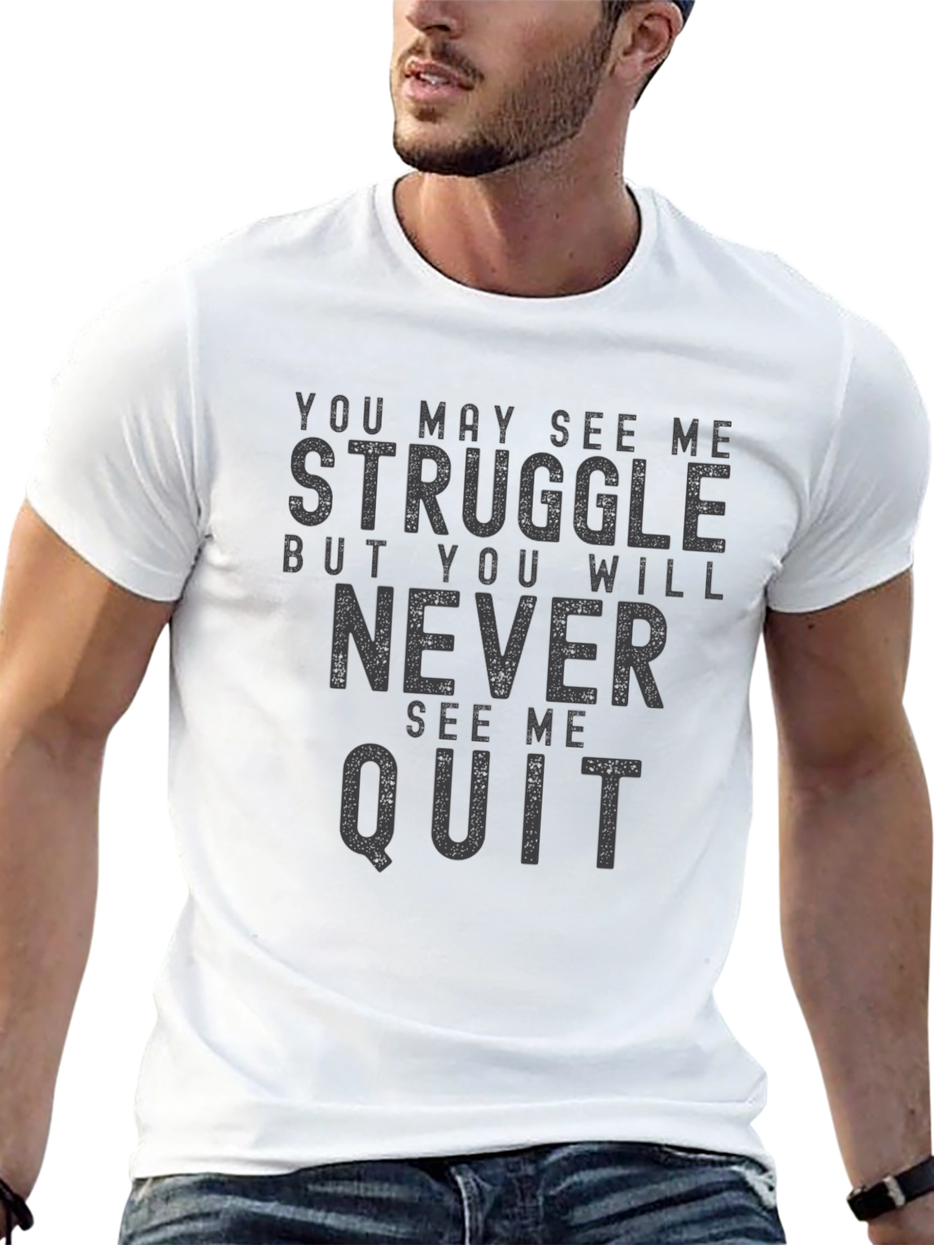 Motivational Graphic Tee - Never Quit