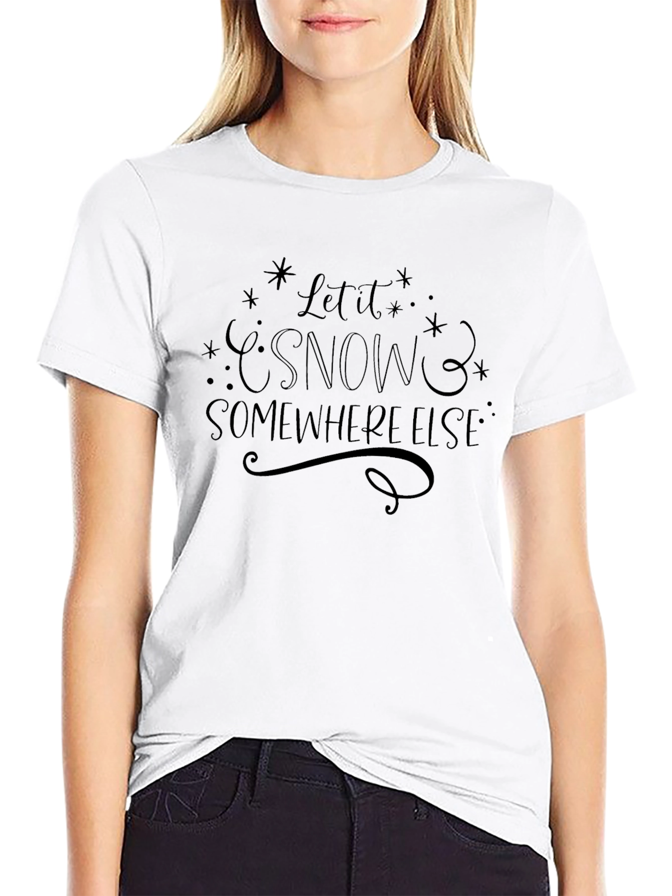 Let It Snow Black Graphic Tee