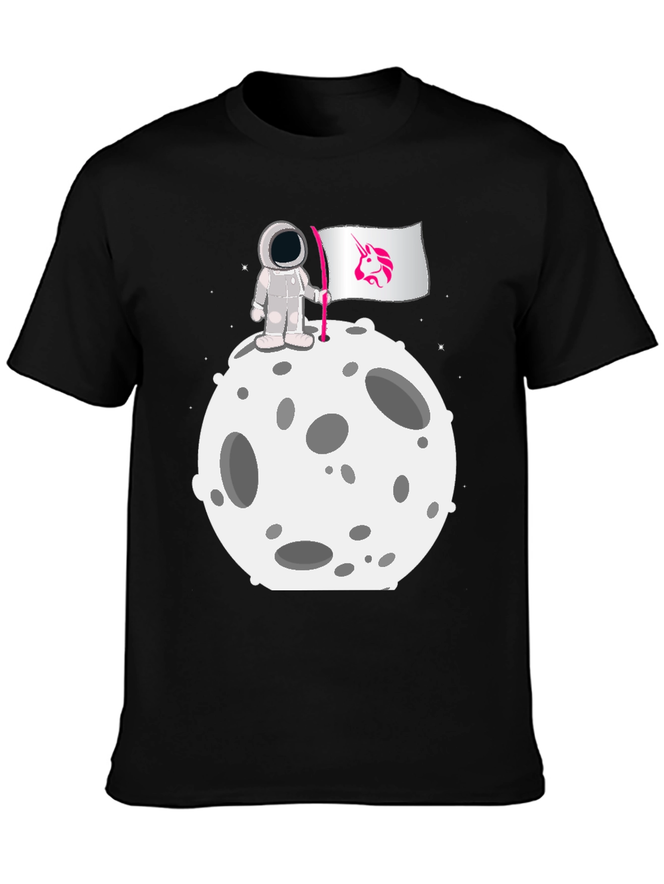 Astronaut Moon Unicorn Flag Graphic Tee
