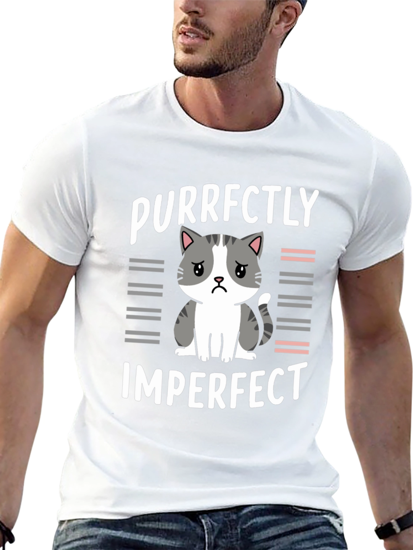 Purrfectly Imperfect Cat Graphic Tee