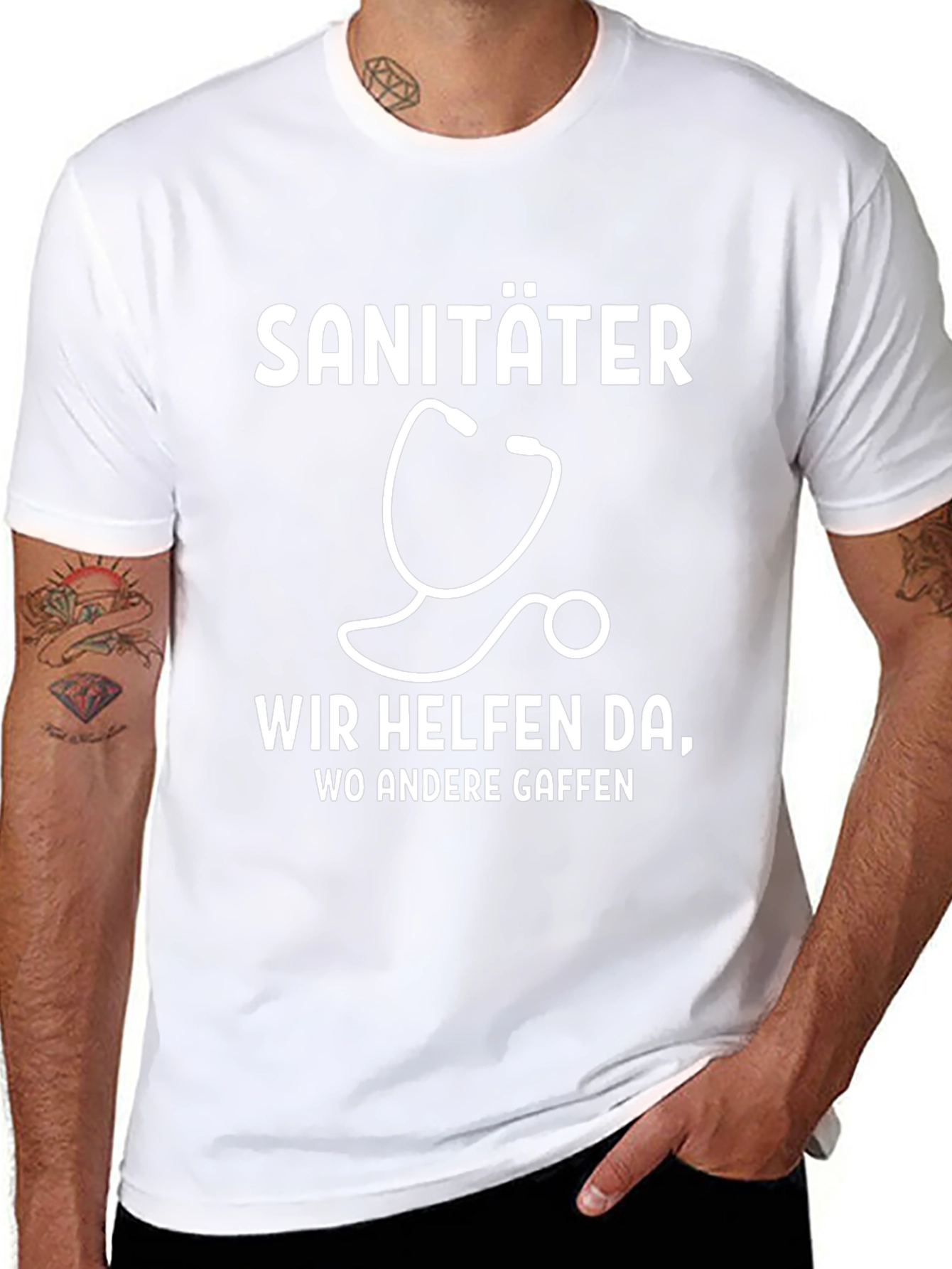 Sanitäter T-Shirt - We Help Where Others Stare