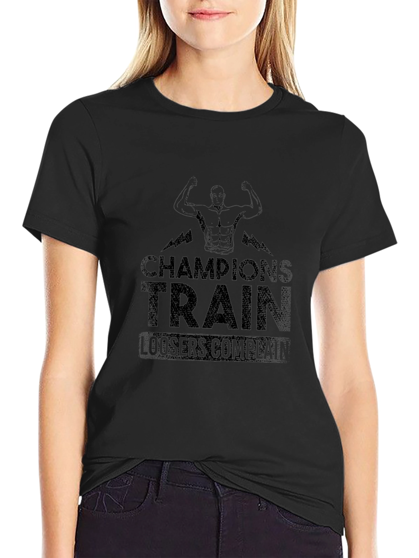 Champions Train Graphic T-Shirt - Bodybuilding Motivation
