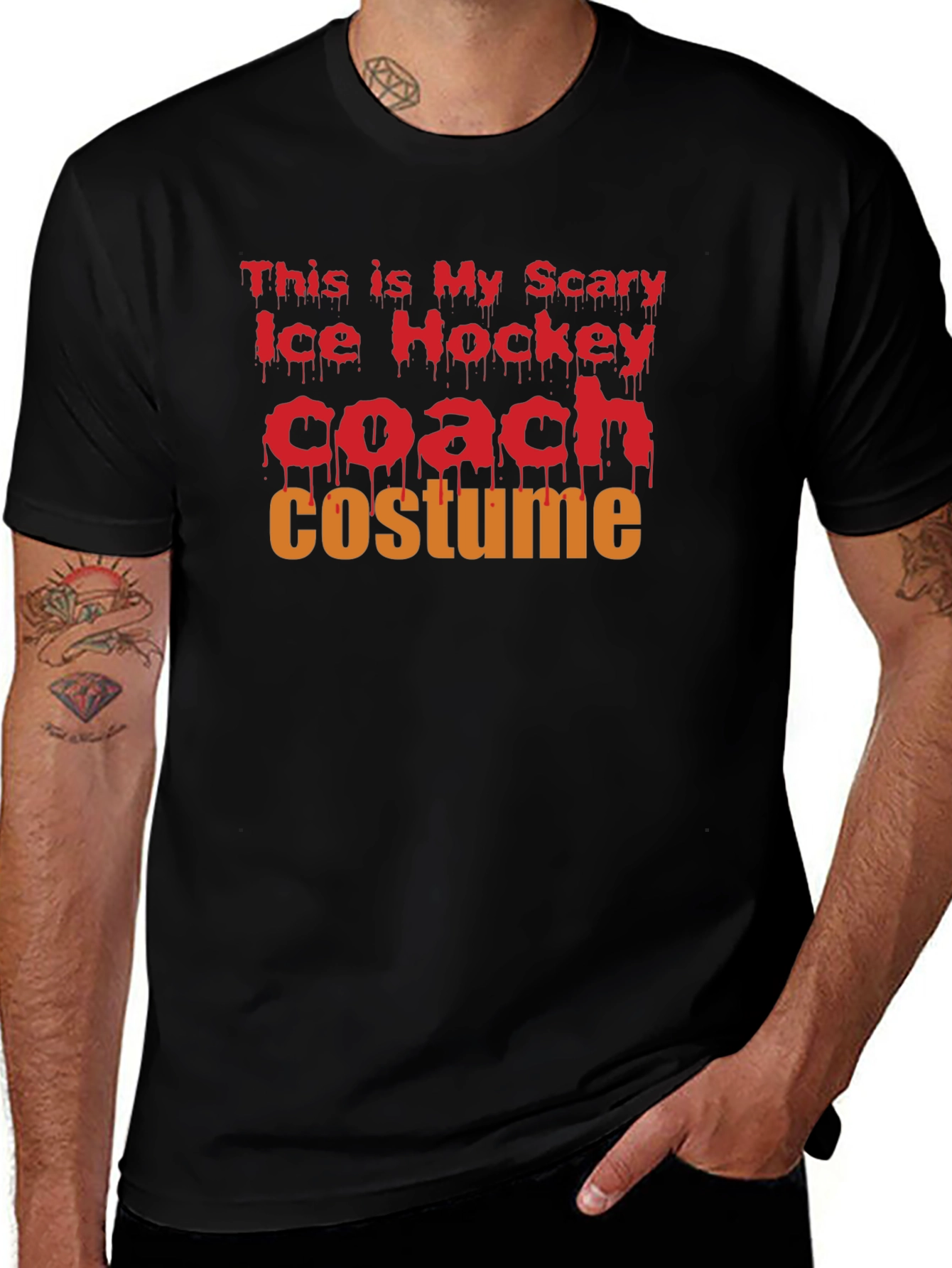 Scary Ice Hockey Coach Costume T-Shirt
