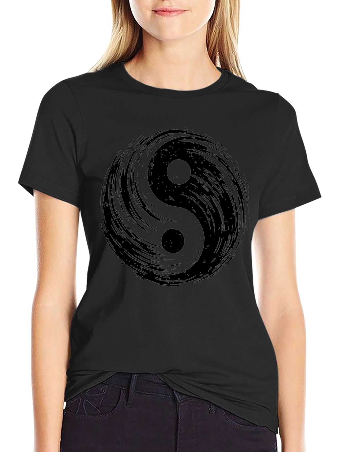 Yin Yang Graphic Black T-Shirt