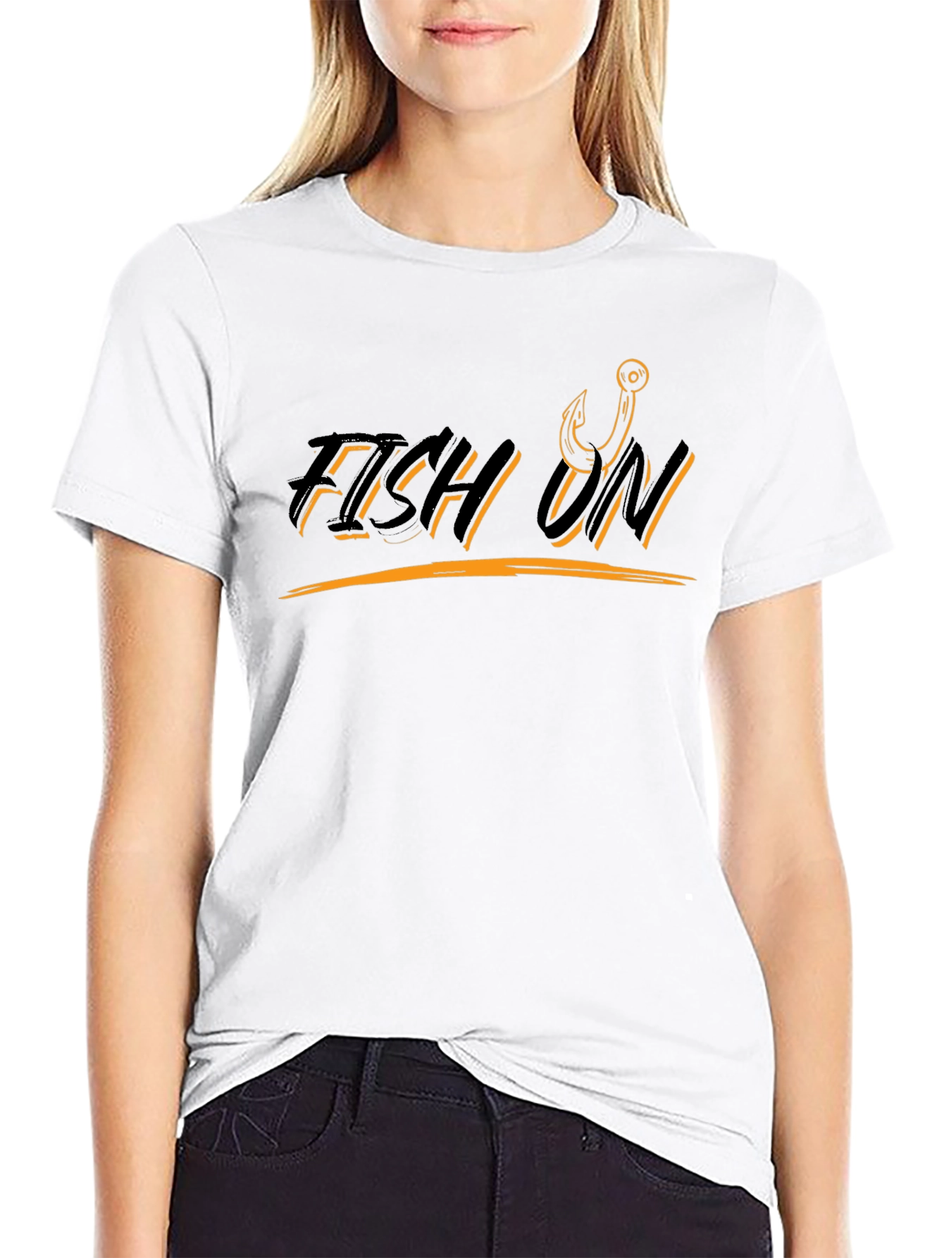 Fish On T-Shirt - Fishing Hook Design