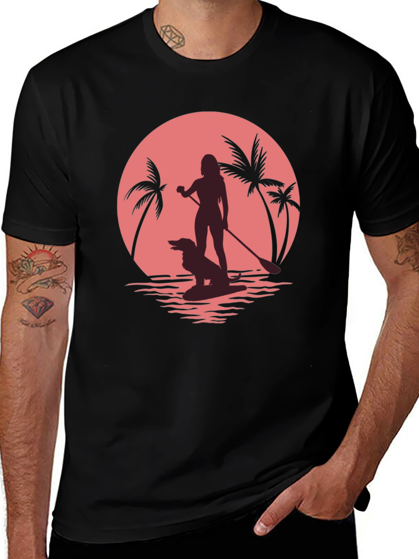 Paddle Board Dog T-Shirt - Summer Beach Vibes