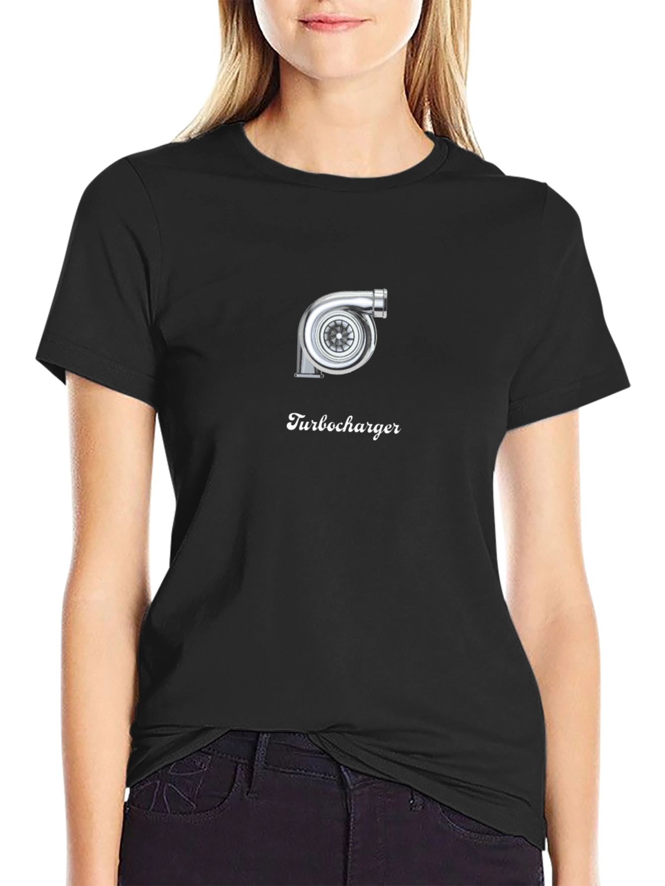 Turbocharger Graphic Tee - Black Cotton T-Shirt