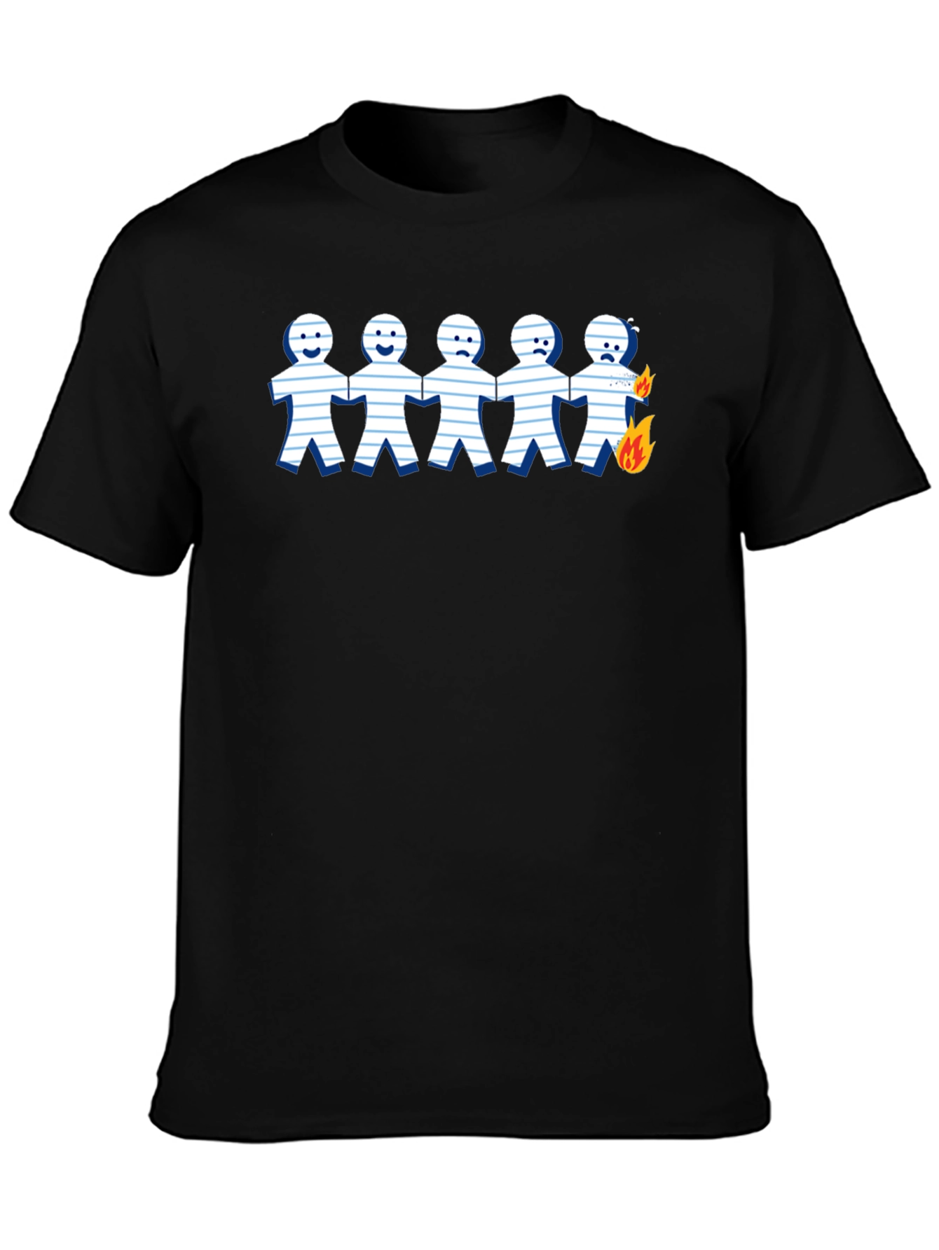 Burning Paper Doll T-Shirt - Unique Graphic Tee