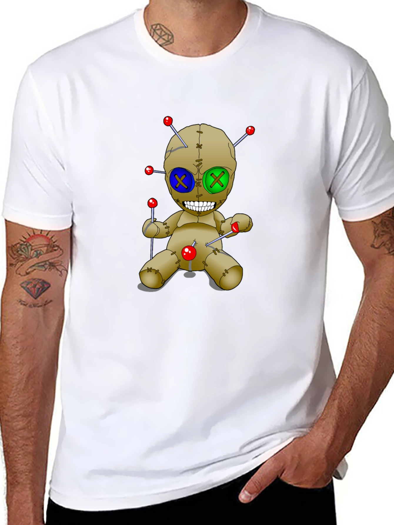 Voodoo Doll T-Shirt - Black Cotton Graphic Tee
