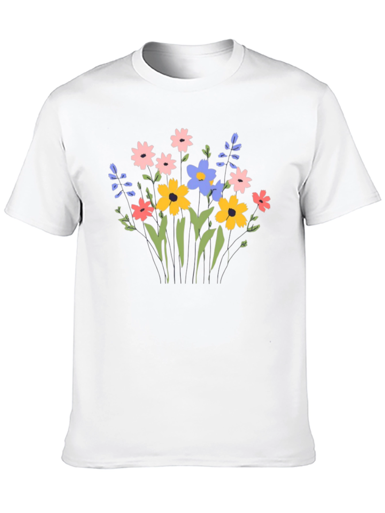 Floral Graphic Print T-Shirt - Black