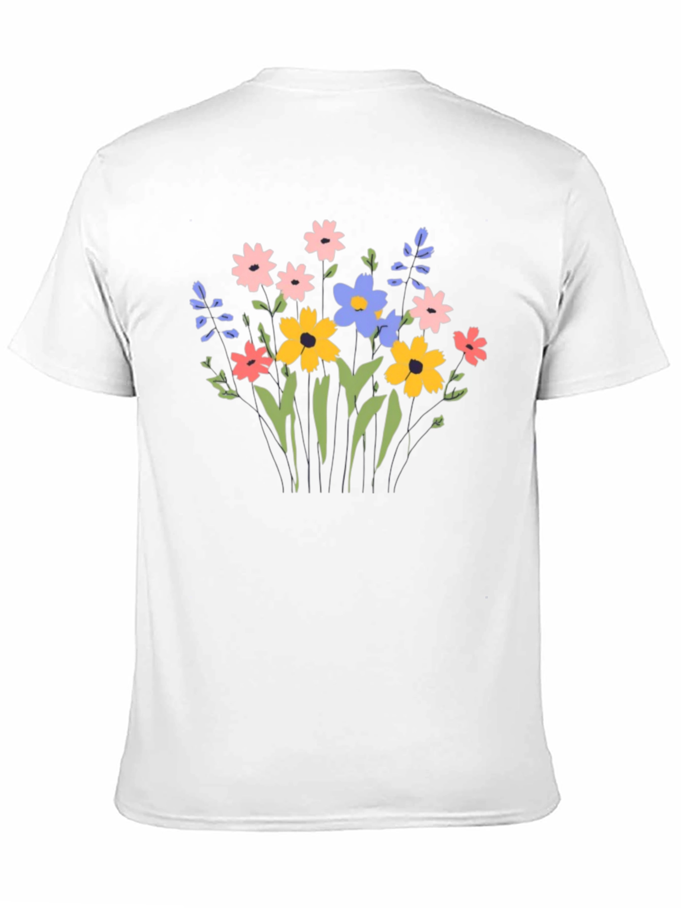 Floral Graphic Print T-Shirt - Black