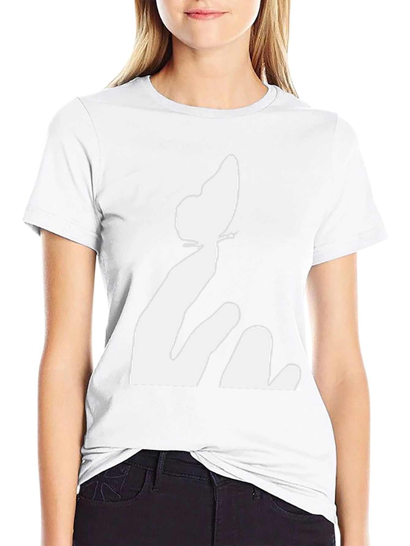 Butterfly Hand Black Tee - Unique Graphic Print
