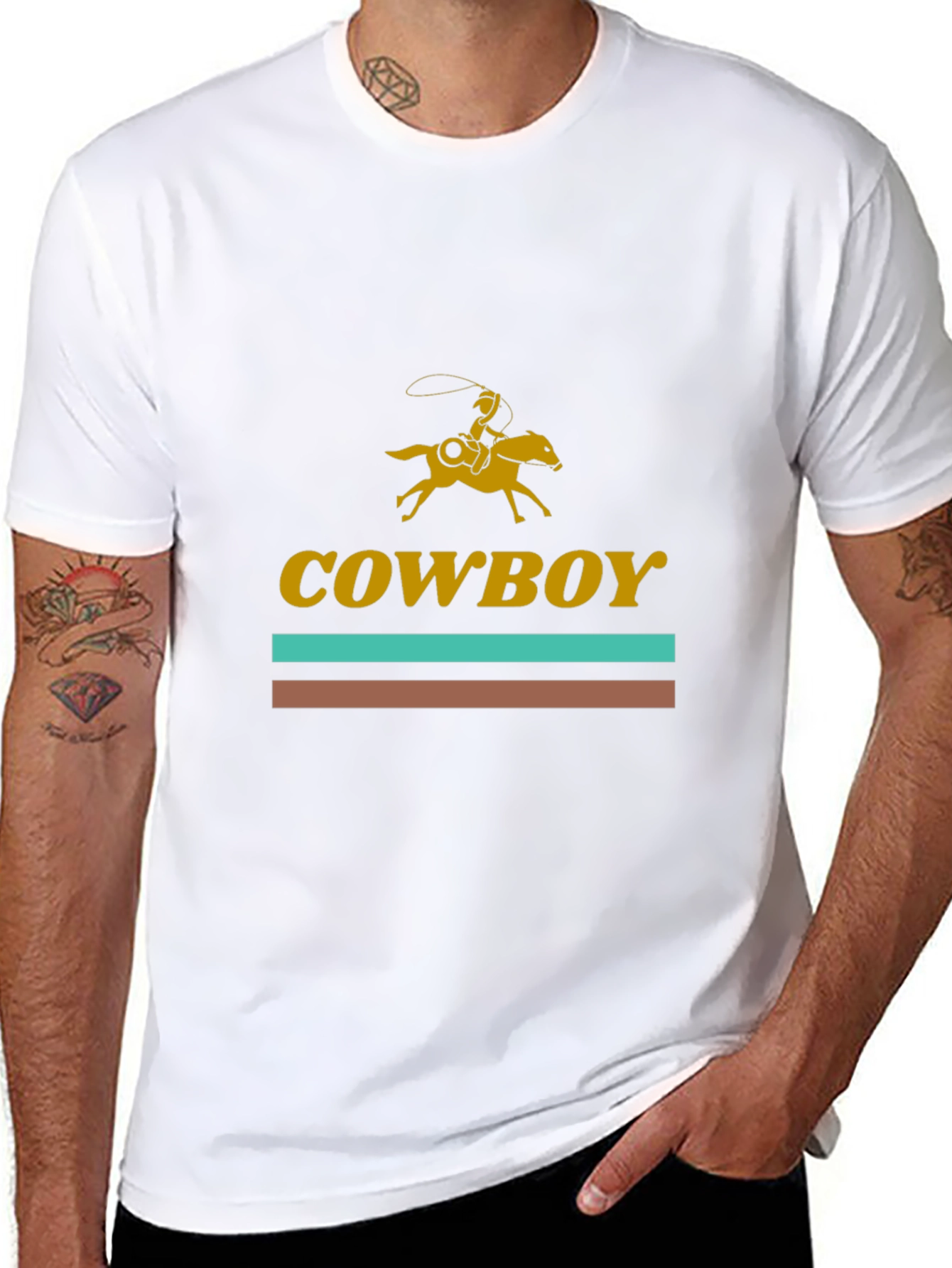 Cowboy Rider Graphic Tee - Western Style Black T-Shirt