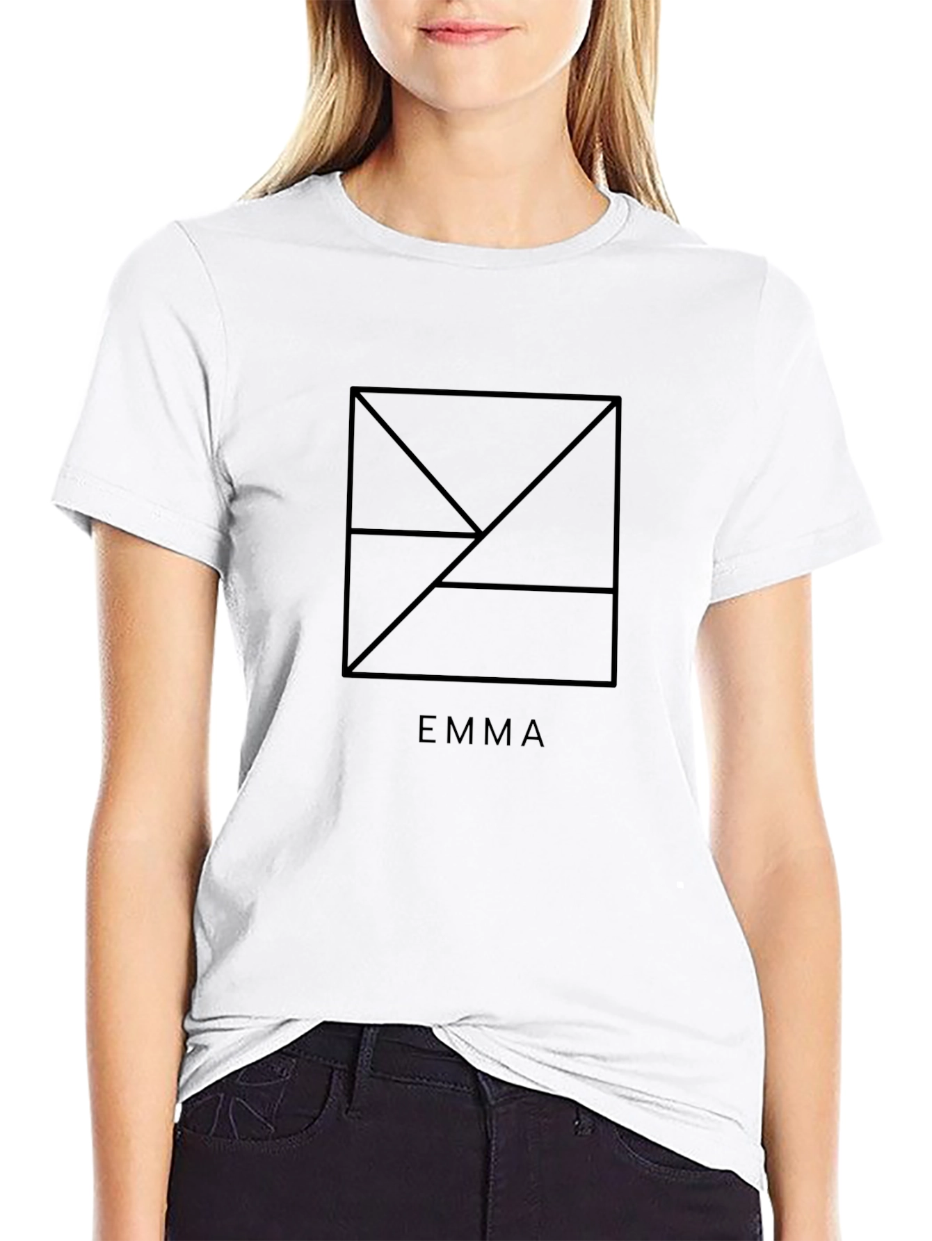 EMMA Geometric Black T-Shirt