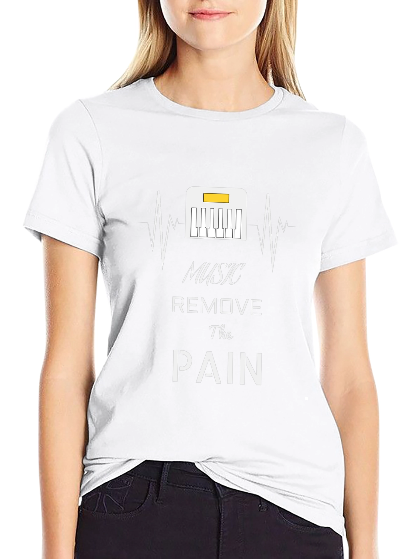 Music Removes the Pain Black T-Shirt