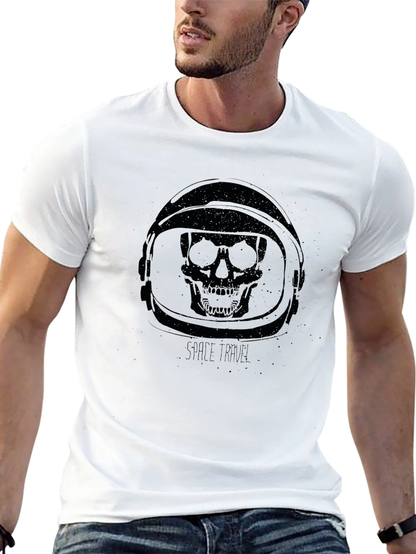 Space Travel Skull Graphic Tee